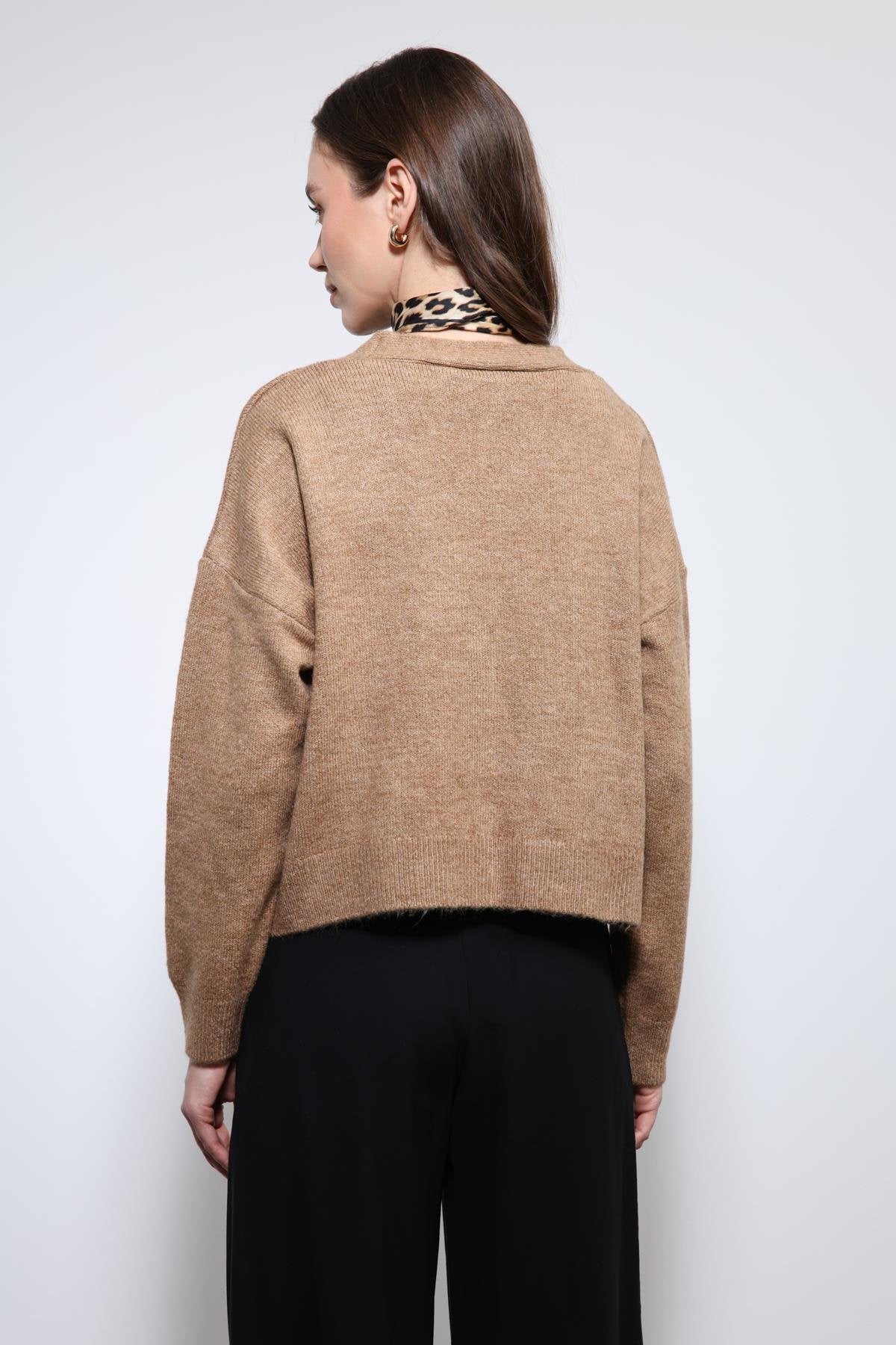 Antioch-Camel Yün Karışımlı Hırka-Hırka-6-Milagron.com