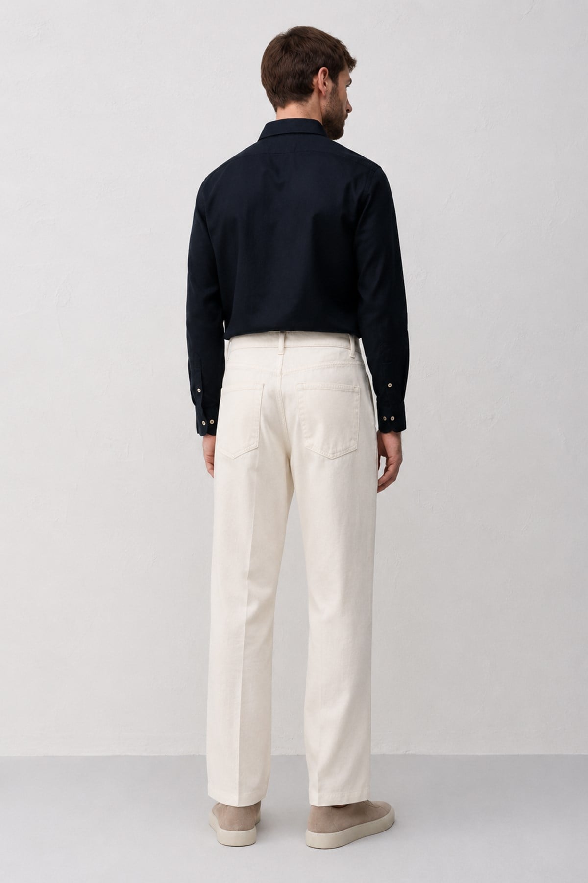 Antioch Ekru Basic Relax Fit Erkek Kot Pantolon