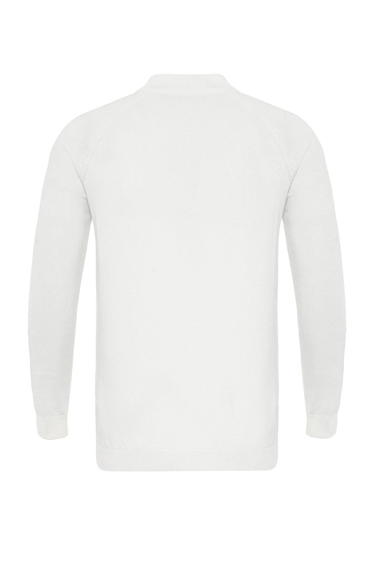 Antioch-Ekru Bisiklet Yaka Slim Fit Triko Kazak-Kazak & Triko-6-Milagron.com