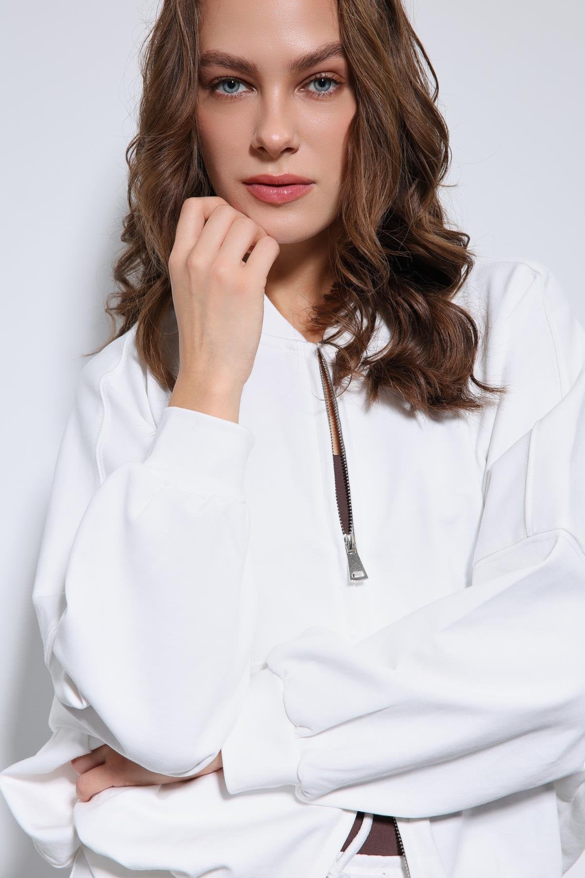 Antioch-Ekru Bomber Ceket Ve İspanyol Paça Eşofman Takım-Takım-6-Milagron.com