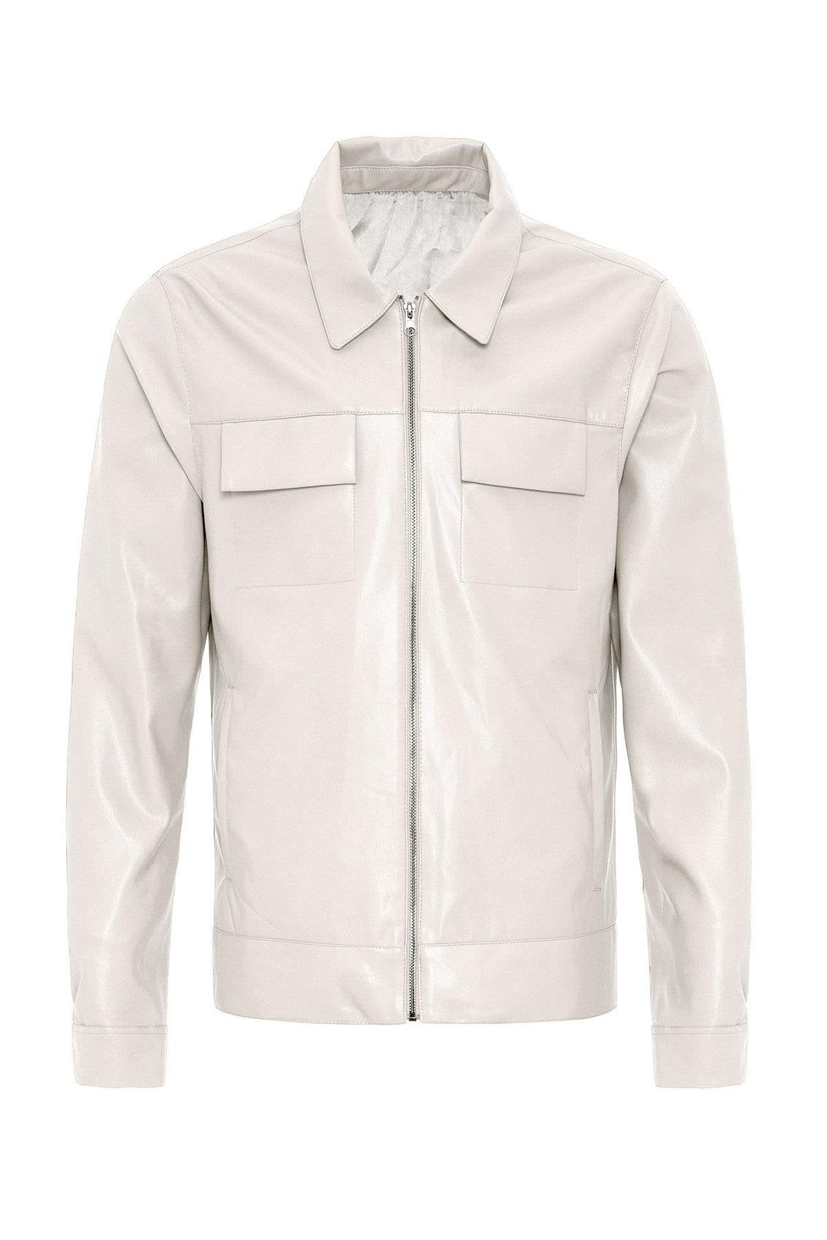 Antioch-Ekru Cep Detaylı Erkek Deri Ceket-Deri Mont-8-Milagron.com