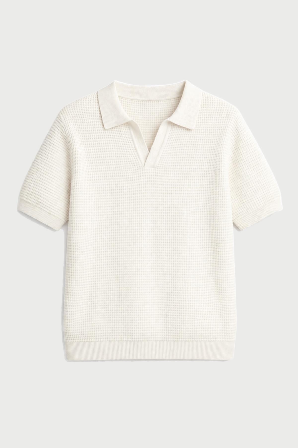 Antioch Ekru Dokulu Polo Yaka Erkek T-Shirt