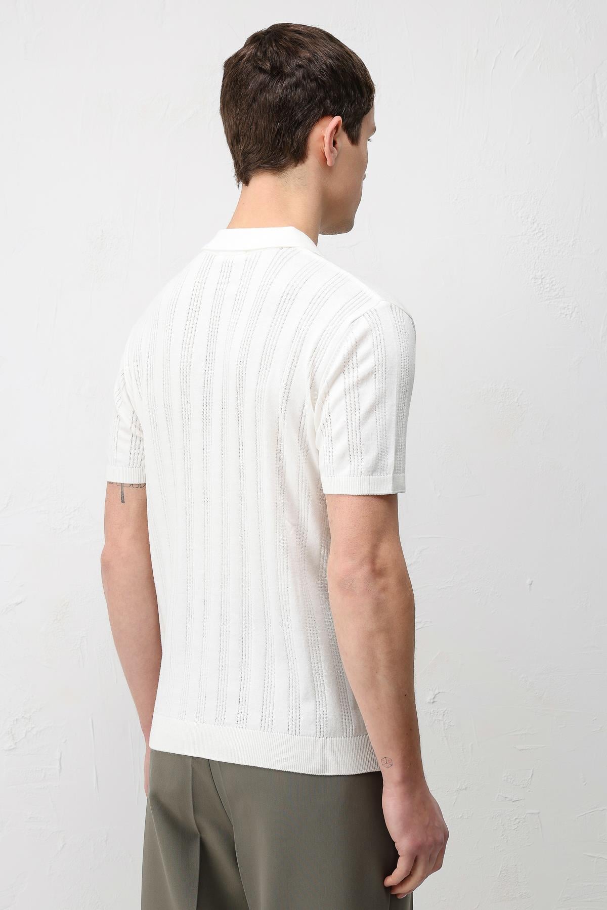 Antioch Ekru Dokulu Triko Erkek Polo T-Shirt