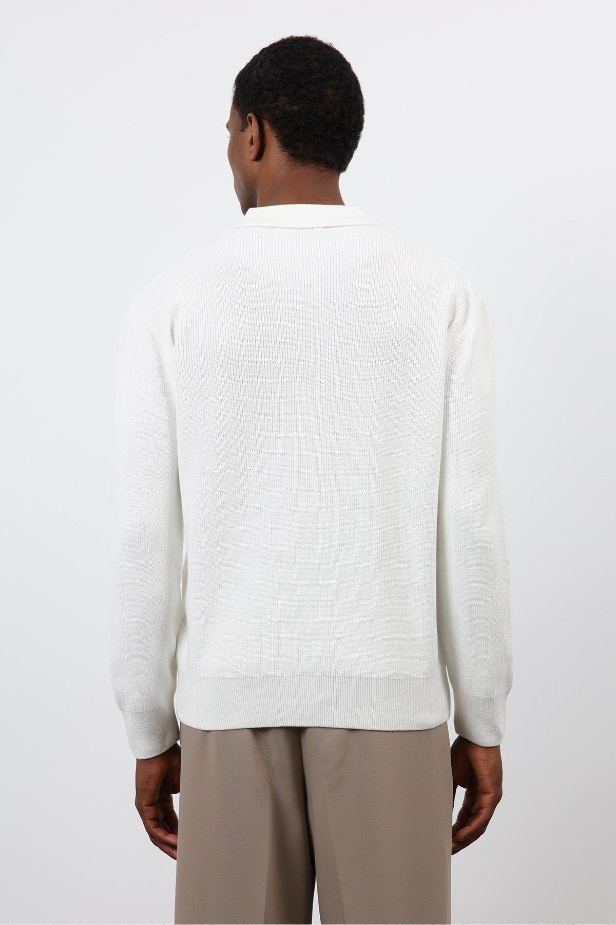 Antioch-Ekru Fermuarlı Erkek Triko Kazak-Kazak-7-Milagron.com