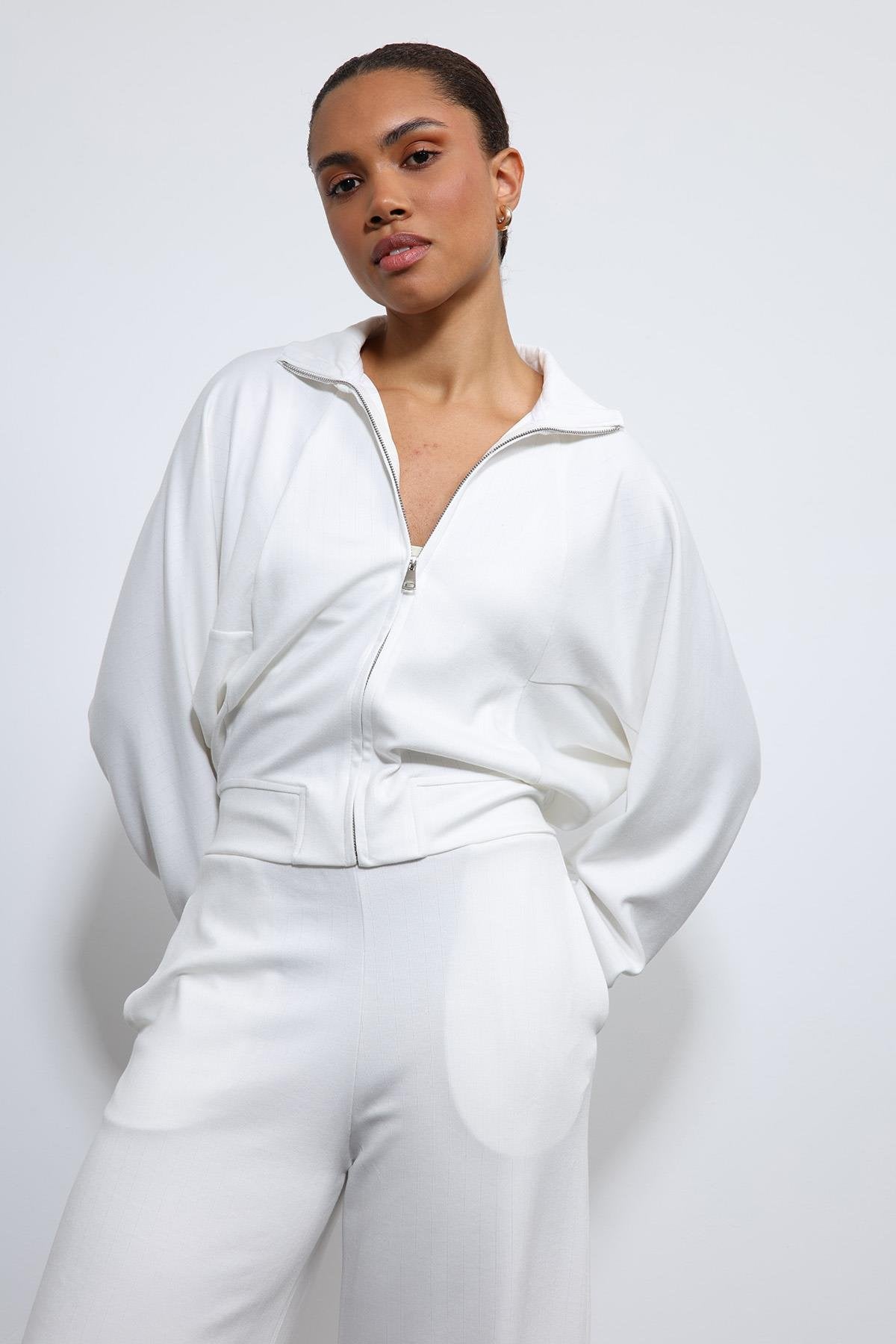 Antioch-Ekru Geniş Paça çizgili Eşofman Takım-Takım-4-Milagron.com