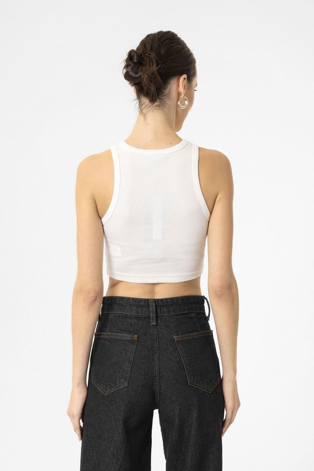 Antioch-Ekru Kadın Fitilli Crop Atlet-Atlet-6-Milagron.com