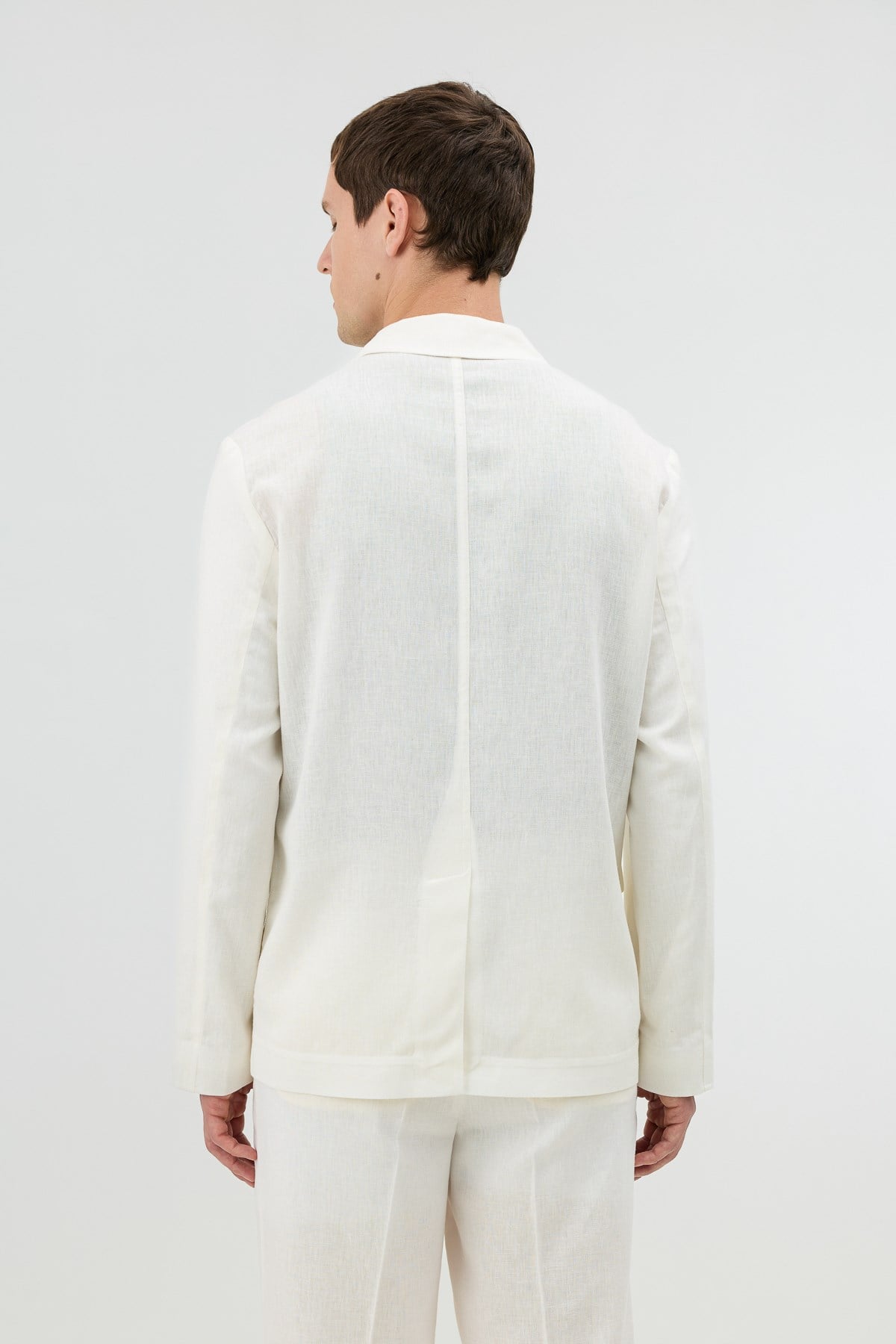 Antioch Ekru Keten Karışımlı Erkek Blazer Ceket