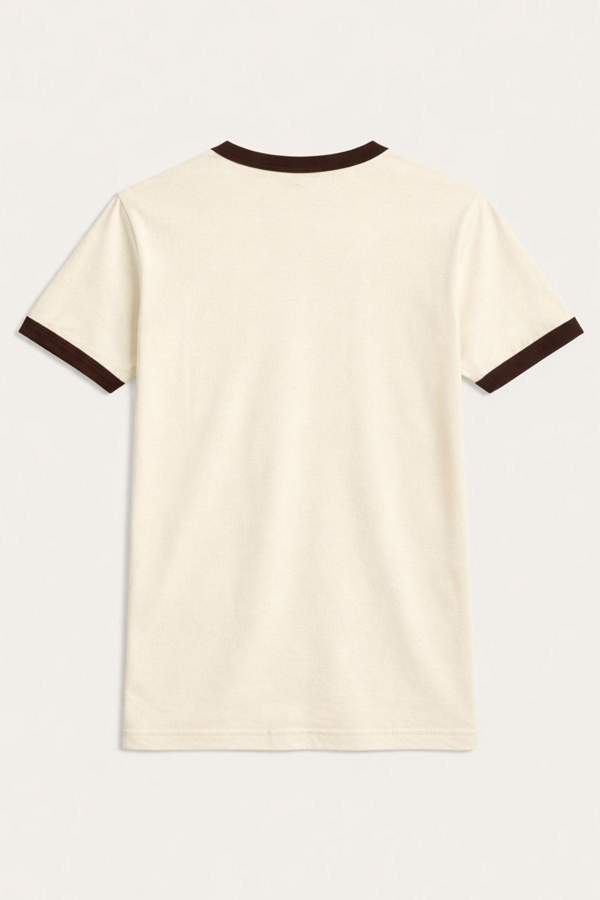 Antioch Ekru Kontrast Yaka Erkek T-Shirt