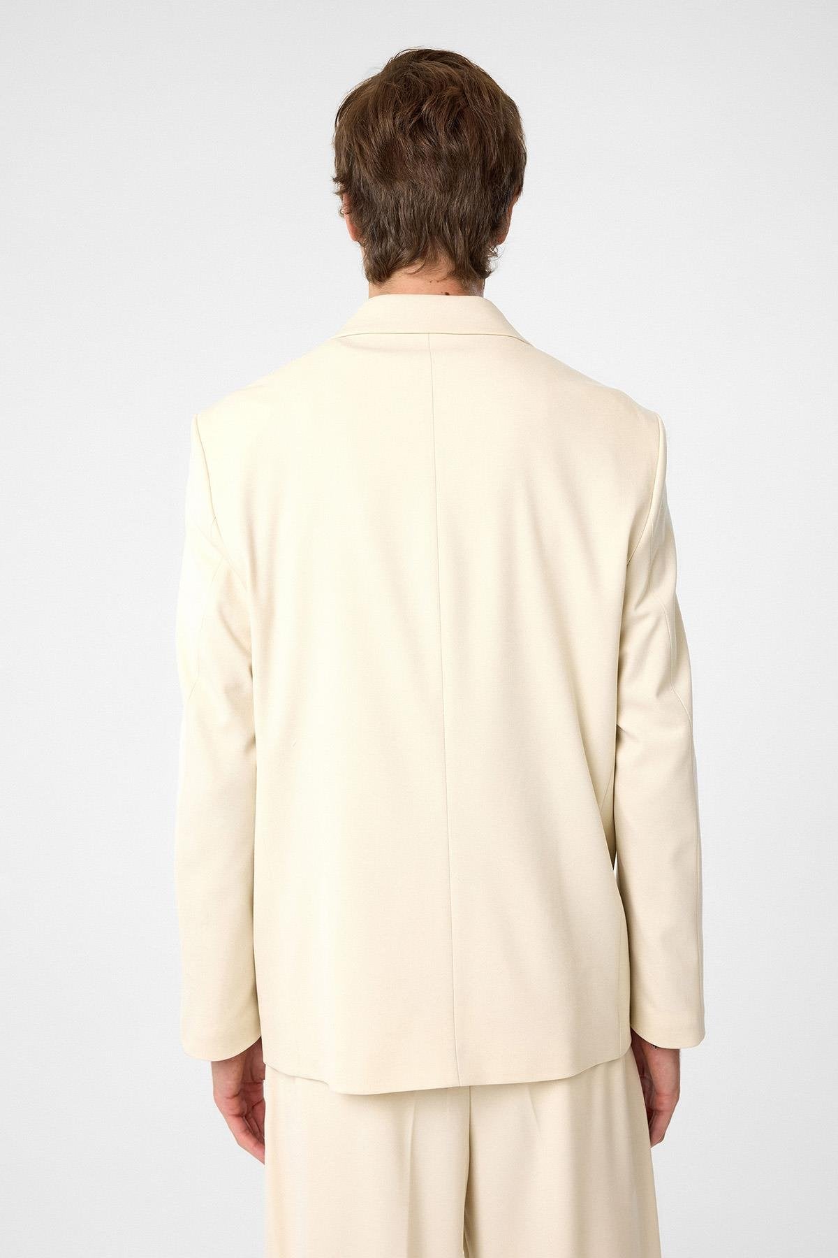 Antioch-Ekru Relax Fit Kruvaze Erkek Blazer Ceket-Blazer Ceket-5-Milagron.com