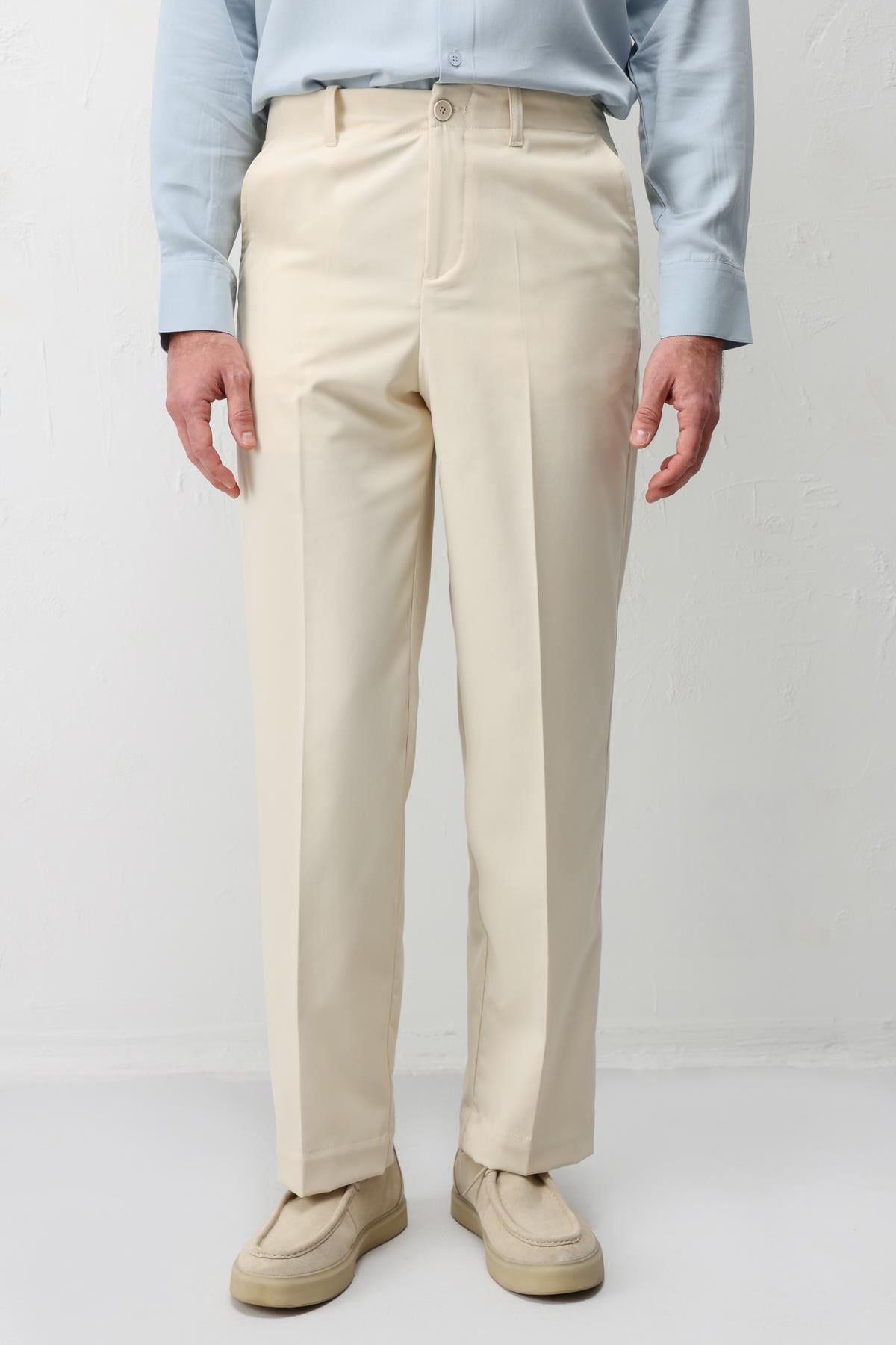 Antioch Ekru Straight Fit Erkek Pantolon