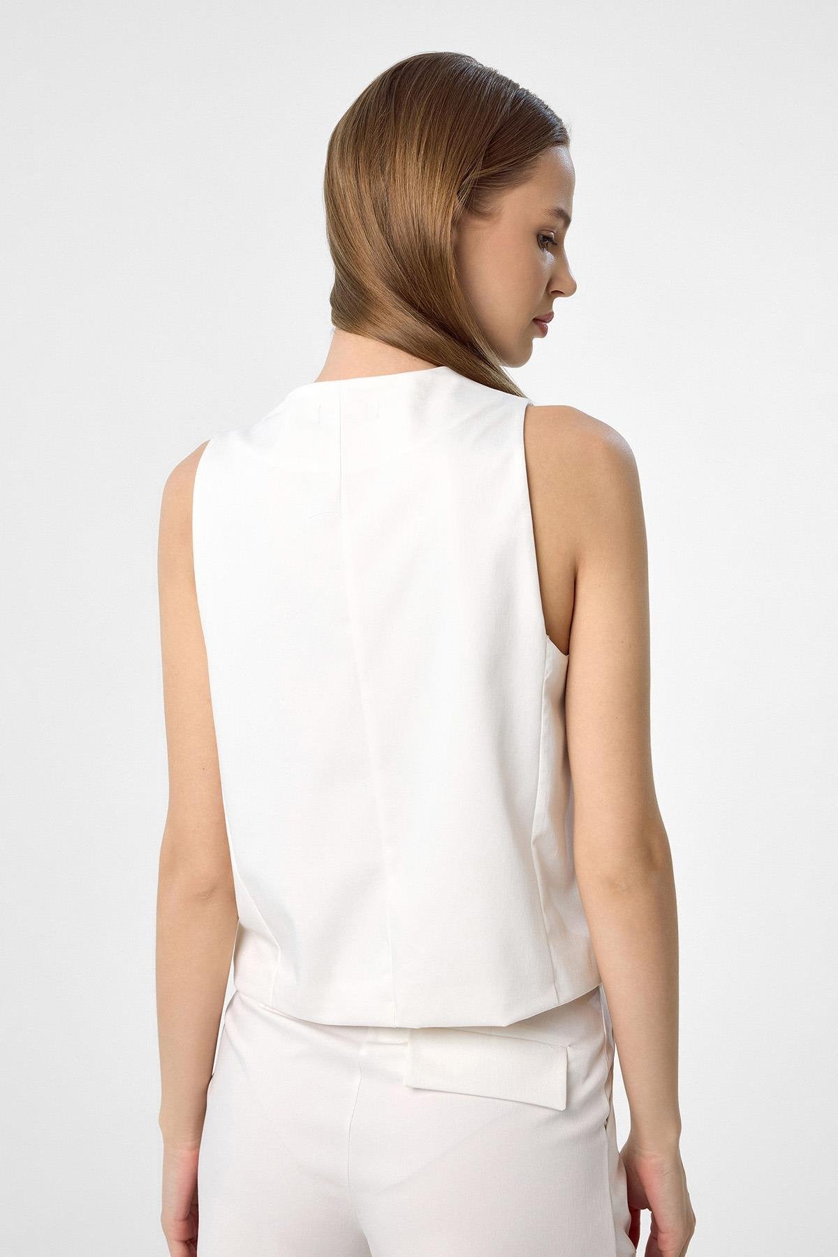 Antioch-Ekru Yelek Şort Kadın Takım-Alt - Üst Takım-7-Milagron.com