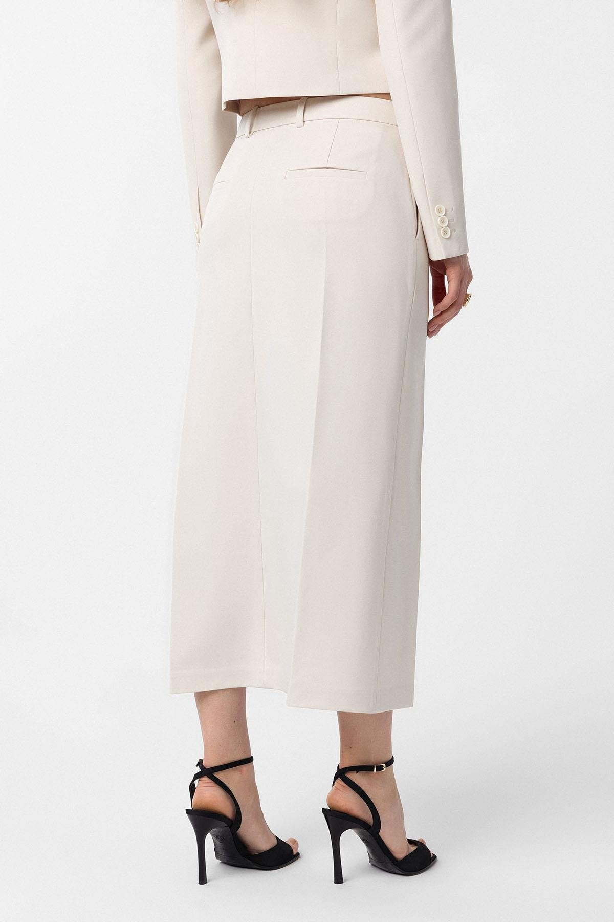 Antioch-Ekru Yırtmaçlı Kadın Kalem Etek-Etek-5-Milagron.com