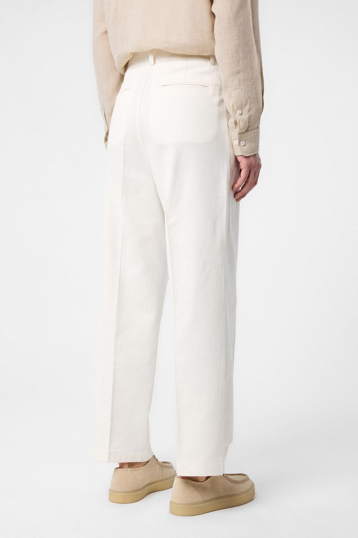 Antioch-Ekru Yüksek Bel Pamuklu Erkek Pantolon-Kumaş Pantolon-6-Milagron.com