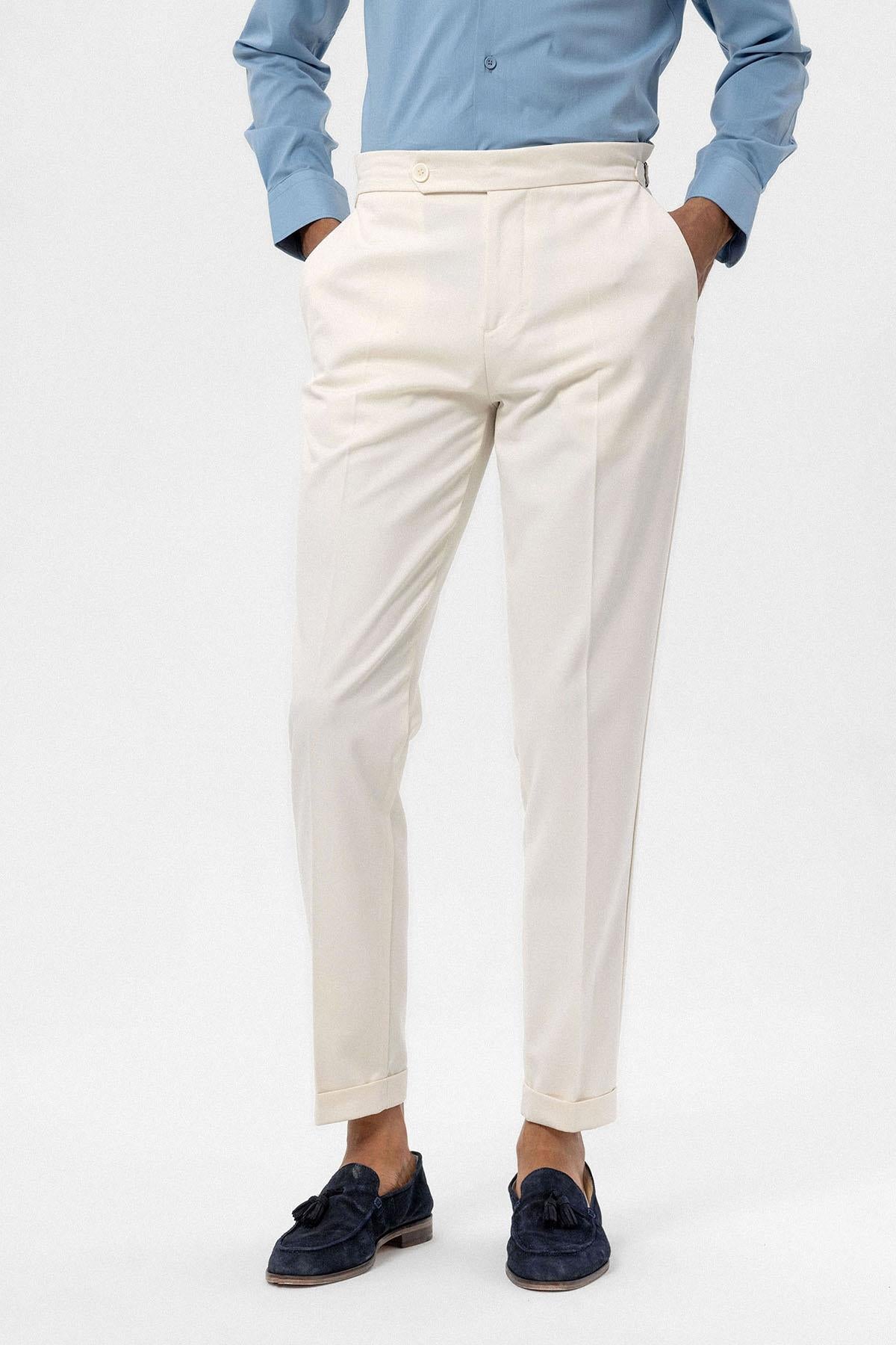 Antioch-Ekru Yüksek Bel Regular Fit Erkek Pantolon-Pantolon-3-Milagron.com