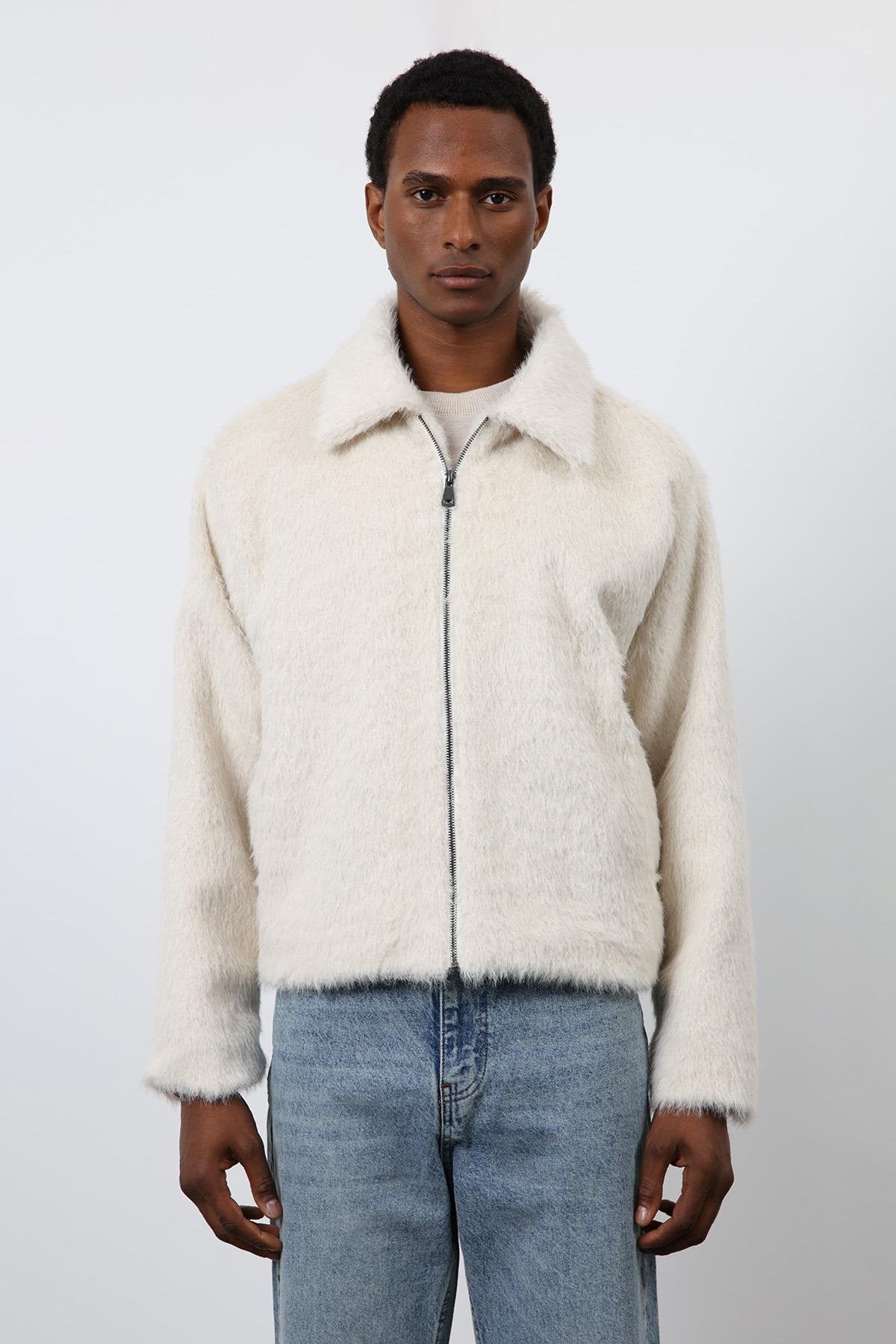 Antioch-Ekru Yumuşak Dokulu Erkek Mont-Mont-3-Milagron.com