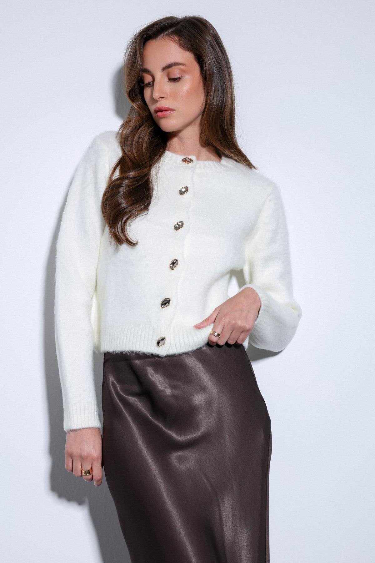 Antioch-Antioch Ekru Yumuşak Dokulu Kadın Hırka-Hırka-2-Milagron.com