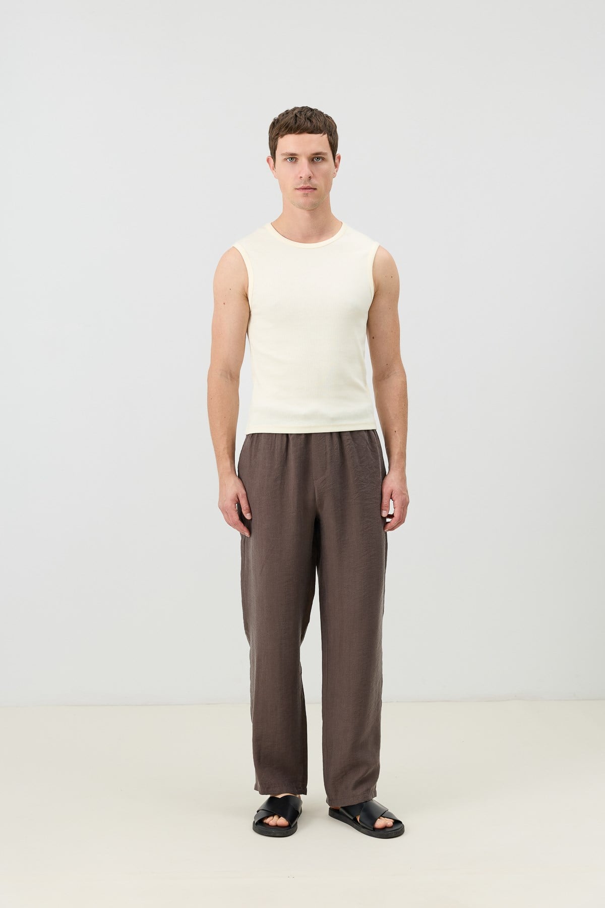 Antioch Beyaz Pamuklu Kolsuz Erkek T-Shirt
