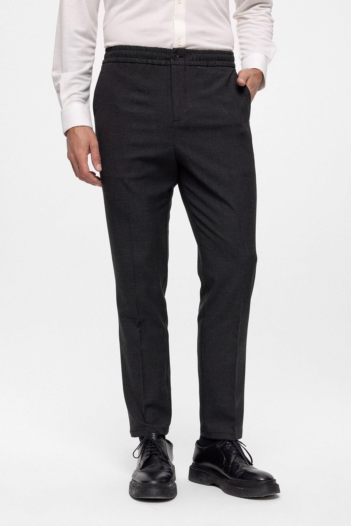 Antioch-Füme Beli Lastikli Regular Fit Erkek Pantolon-Pantolon-1-Milagron.com