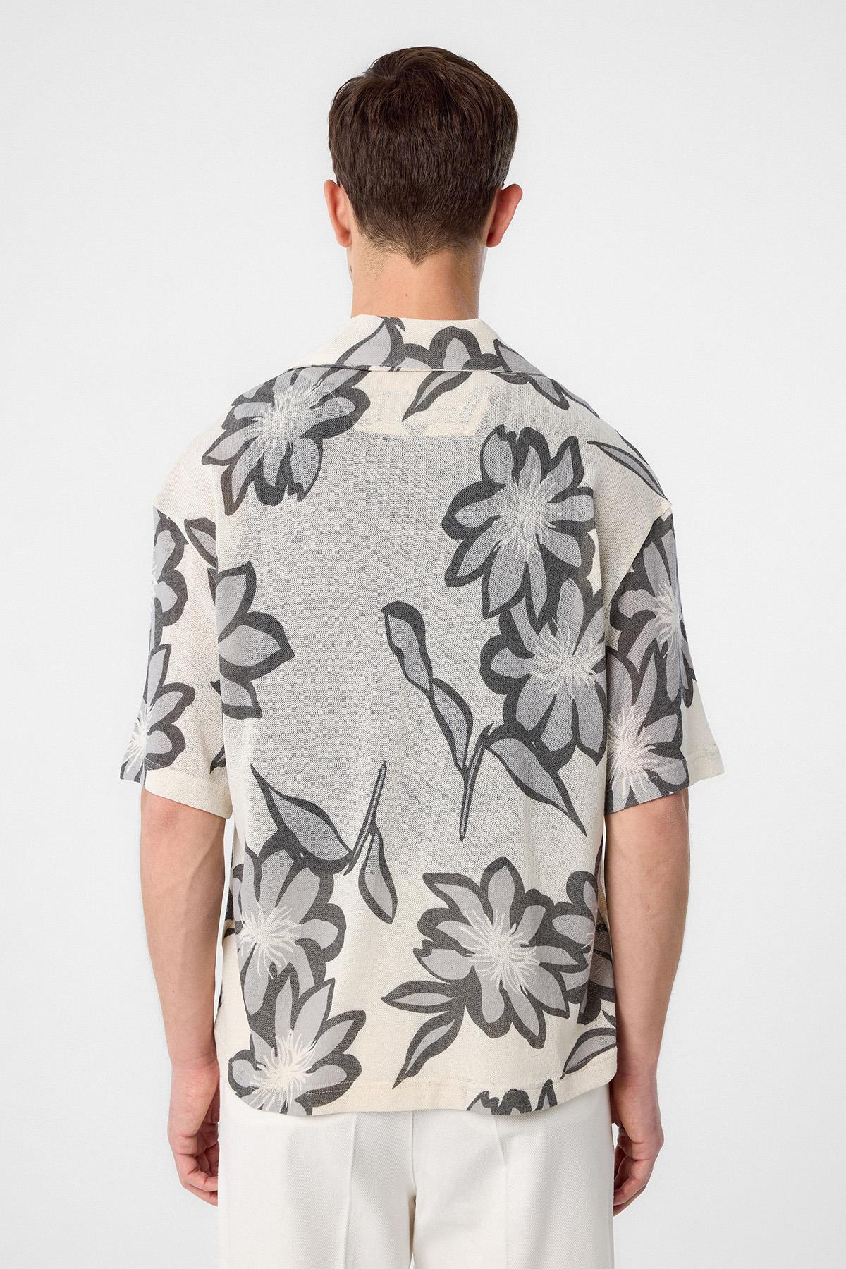 Antioch-Gri Desenli Erkek Gömlek-Gömlek-5-Milagron.com