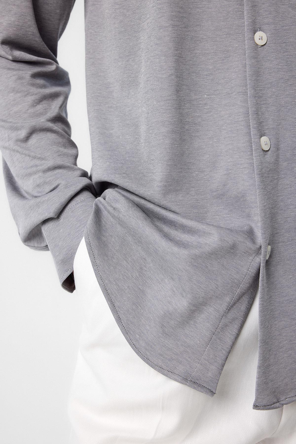 Antioch-Antioch Gri Slim Fit Erkek Gömlek-Gömlek-3-Milagron.com