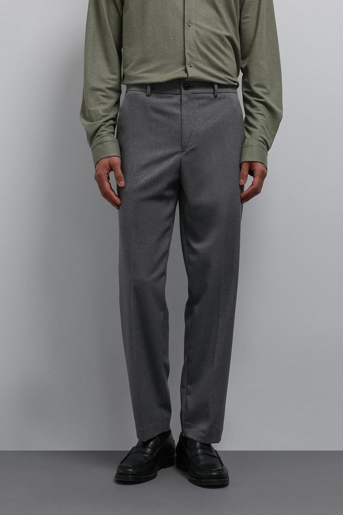 Antioch-Gri Tapered Fit Erkek Pantolon-Kumaş Pantolon-2-Milagron.com