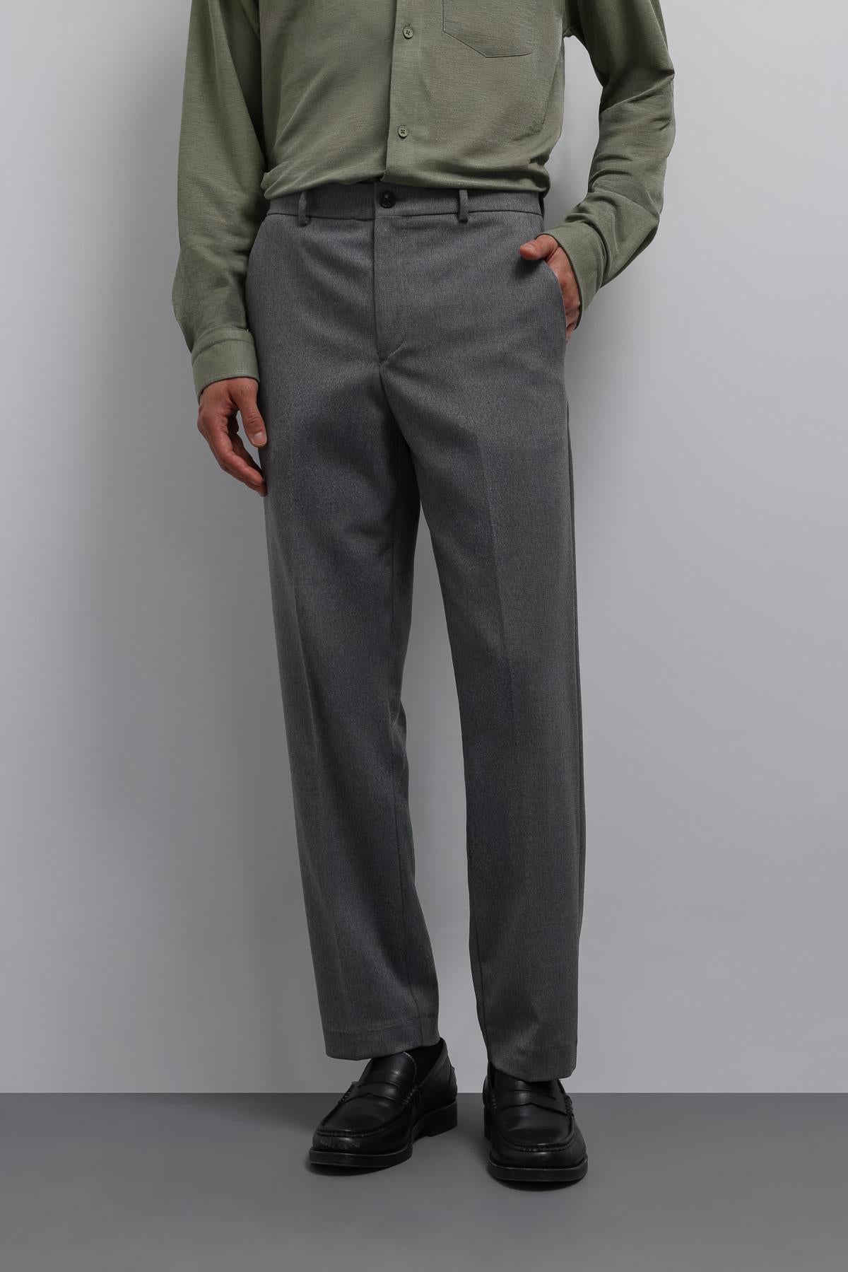 Antioch-Gri Tapered Fit Erkek Pantolon-Kumaş Pantolon-3-Milagron.com