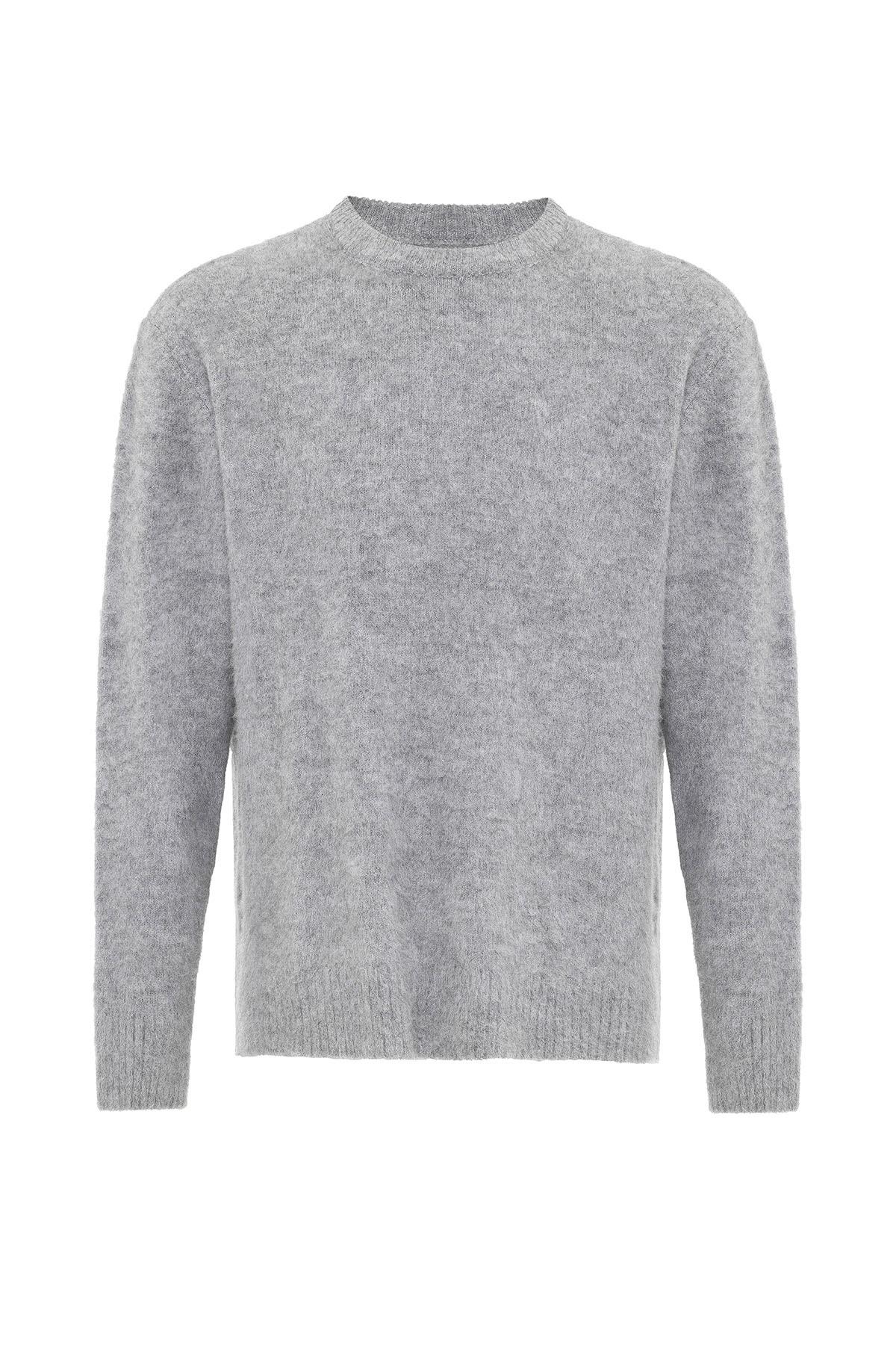 Antioch-Gri Yumuşak Dokulu Erkek Kazak-Kazak & Triko-6-Milagron.com