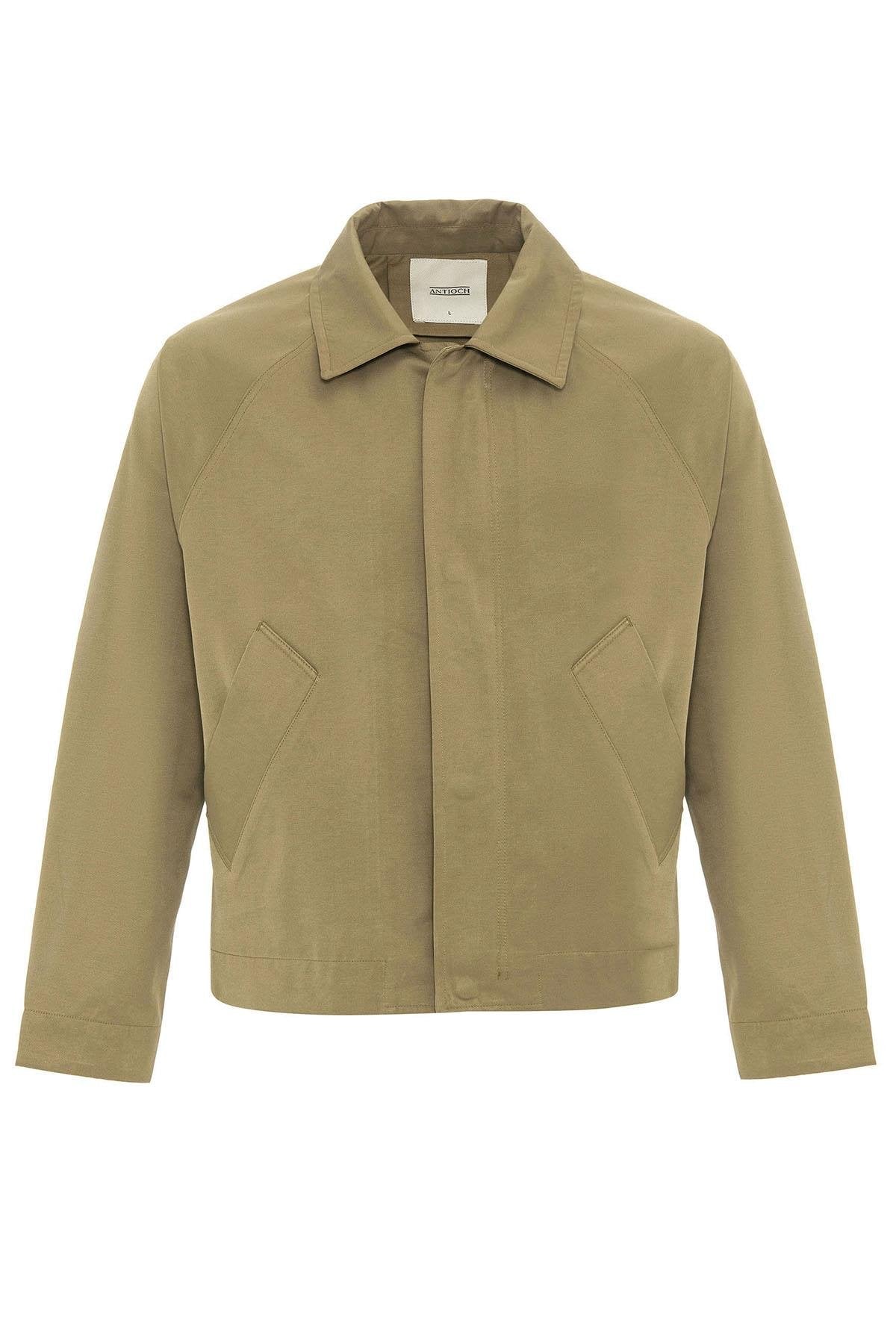 Antioch-Haki Crop Fit Baharlık Erkek Mont-Mont-7-Milagron.com