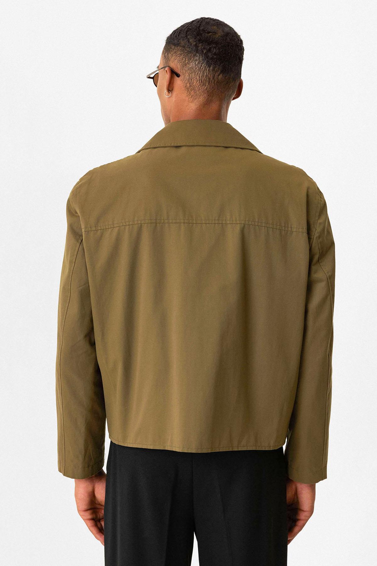 Antioch-Haki Crop Fit Erkek Trençkot-Trençkot-5-Milagron.com