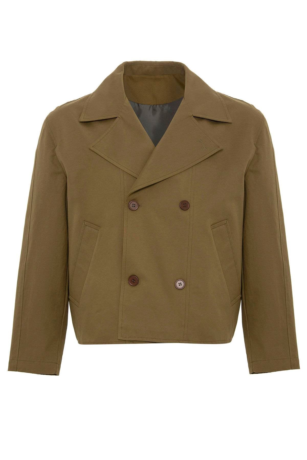 Antioch-Haki Crop Fit Erkek Trençkot-Trençkot-6-Milagron.com