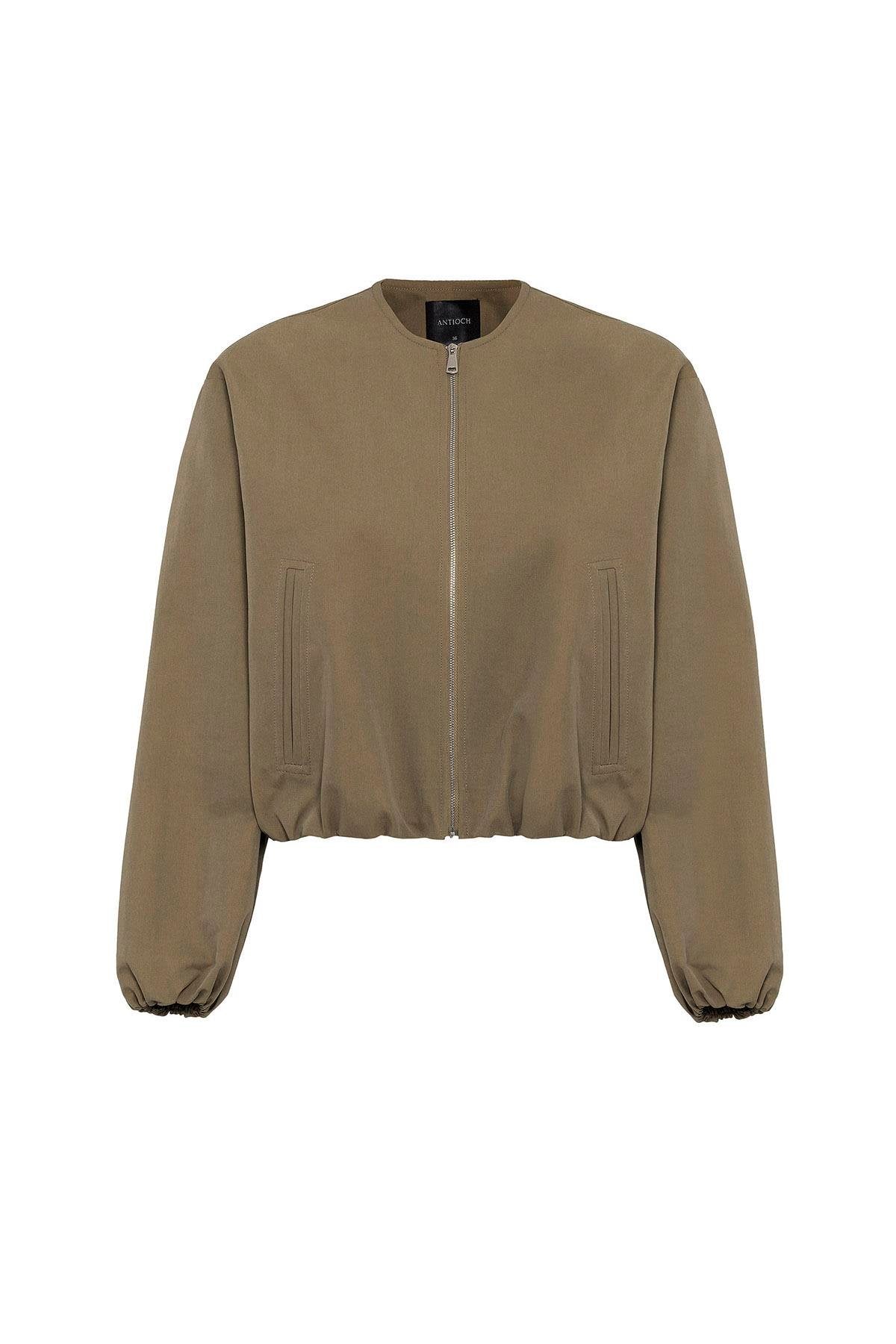 Antioch-Haki Crop Kadın Bomber Mont-Mont-5-Milagron.com