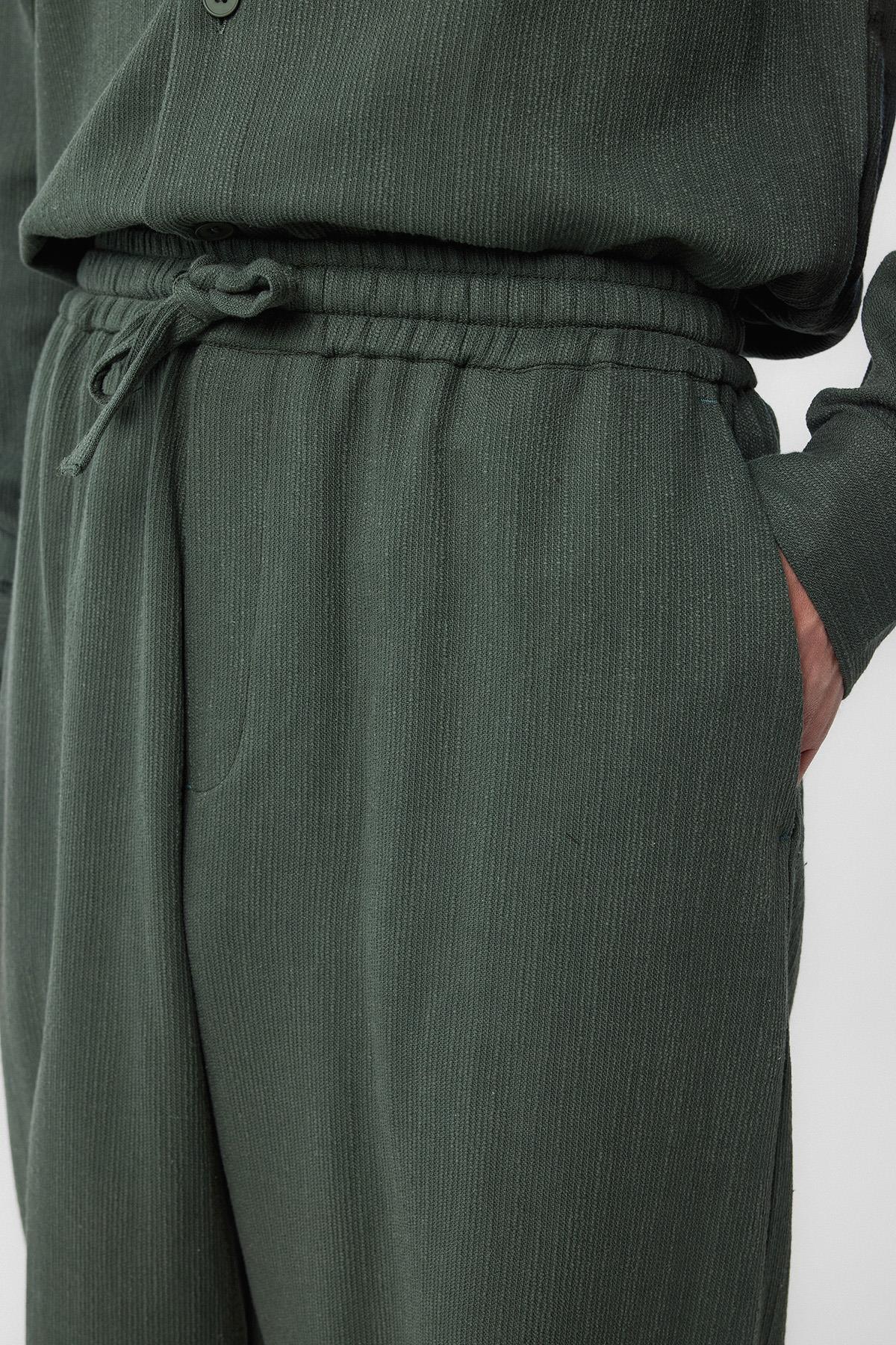 Antioch-Haki Dokulu Erkek Pantolon-Kumaş Pantolon-3-Milagron.com