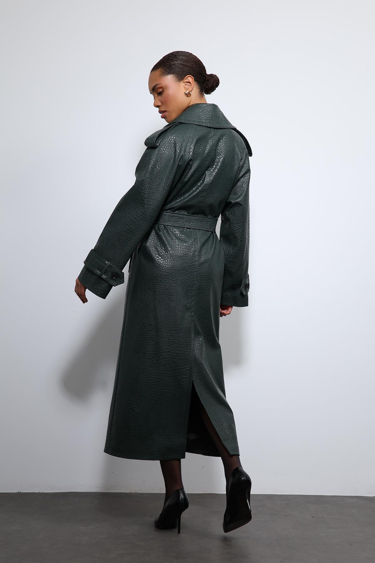 Antioch-Haki Dokulu Suni Deri Trençkot-Trençkot-8-Milagron.com