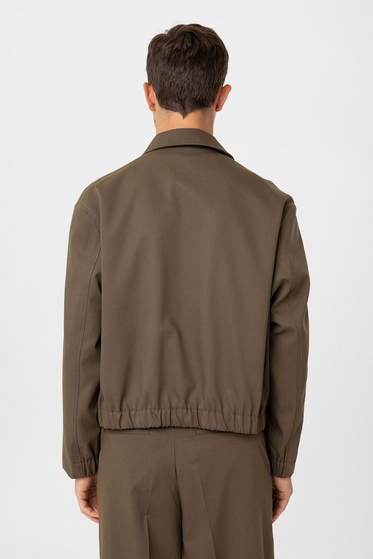 Antioch-Haki Gizli Düğme Mevsimlik Relax Fit Erkek Mont-Mont-5-Milagron.com