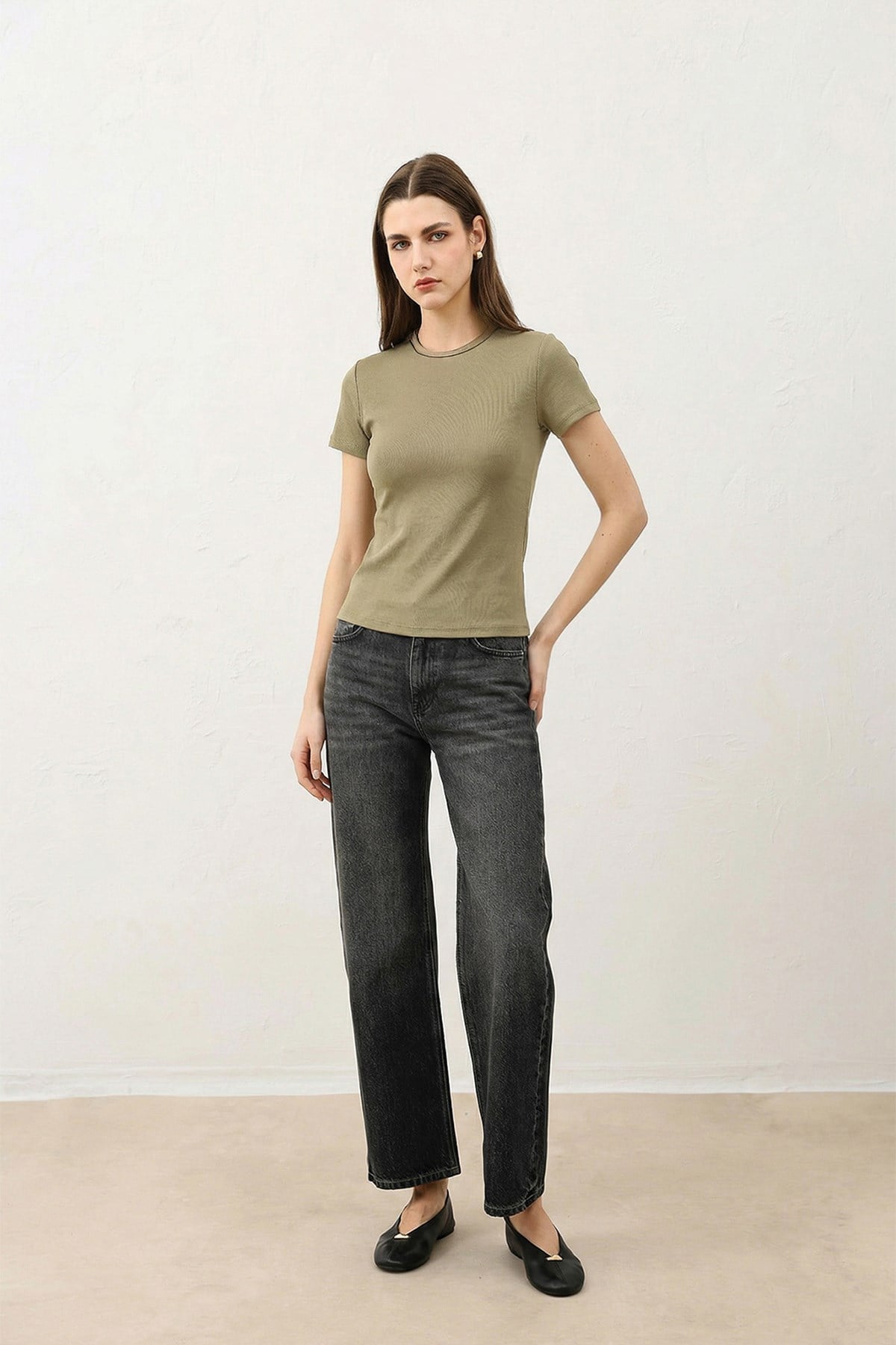 Antioch Haki Kadın Basic T-Shirt