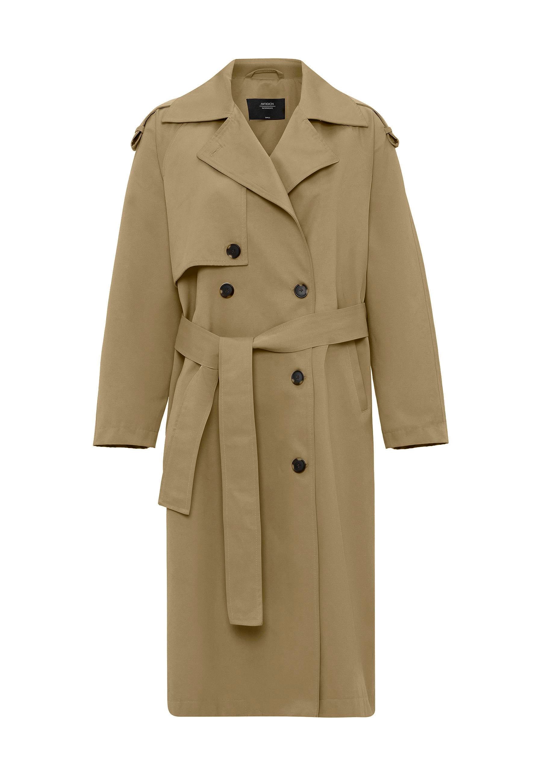 Antioch-Haki Kadın Kemerli Uzun Trençkot-Trençkot-6-Milagron.com
