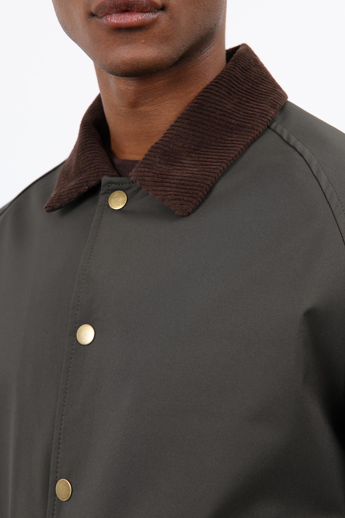 Antioch-Haki Kontrast Yaka Erkek Mont-Mont-8-Milagron.com