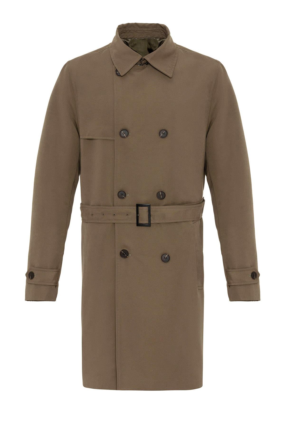 Antioch-Haki Kuşaklı Kruvaze Trençkot-Trençkot-8-Milagron.com