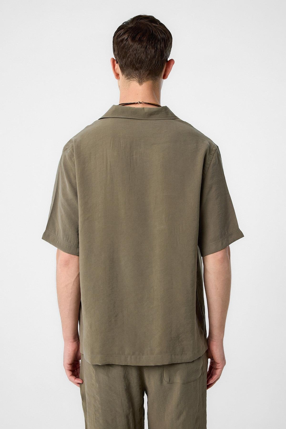 Antioch-Antioch Haki Modal Kumaş Erkek Gömlek-Gömlek-4-Milagron.com
