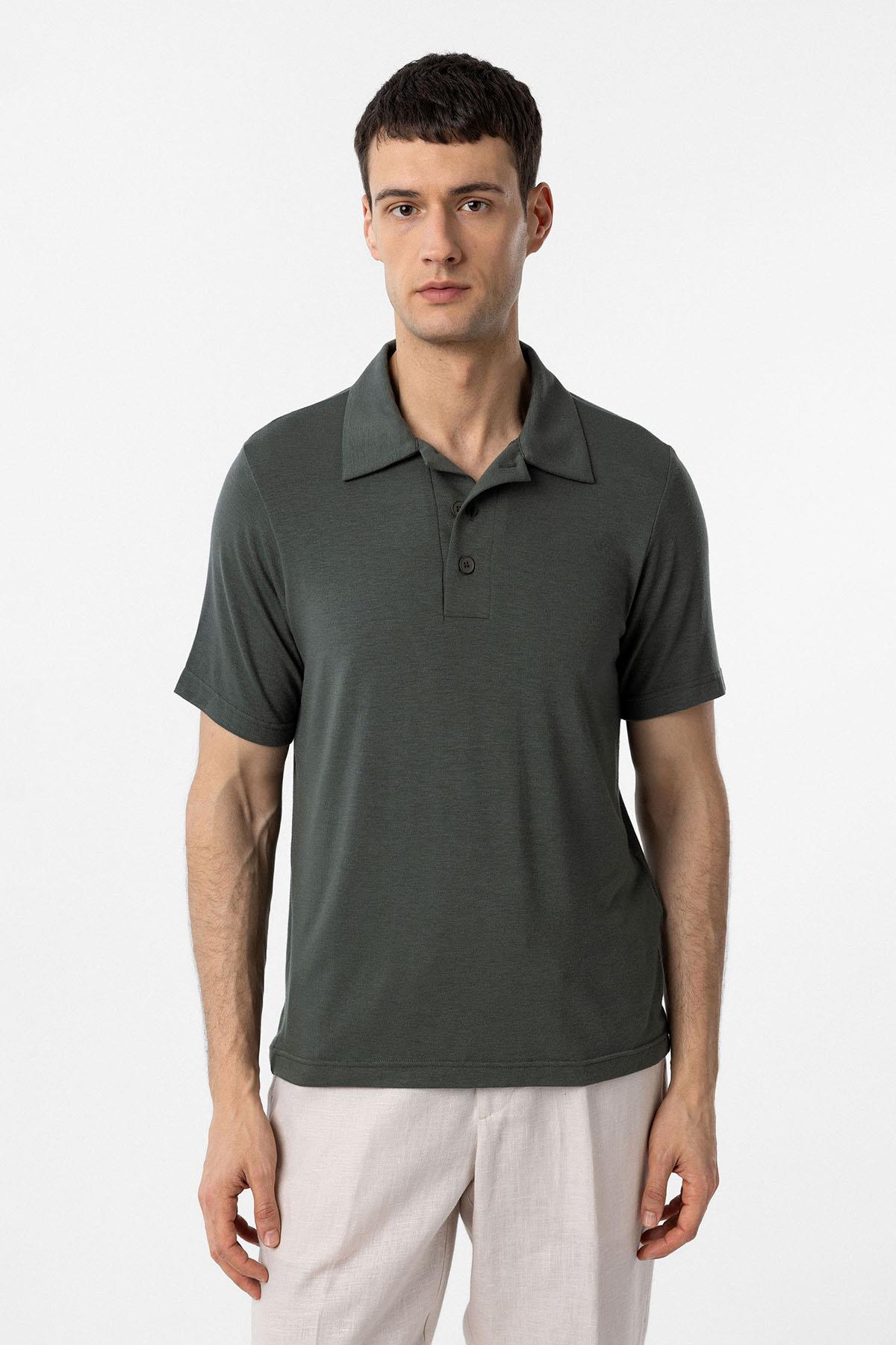 Antioch-Haki Regular Fit Polo Yaka Erkek T Shirt-T-Shirts-1-Milagron.com