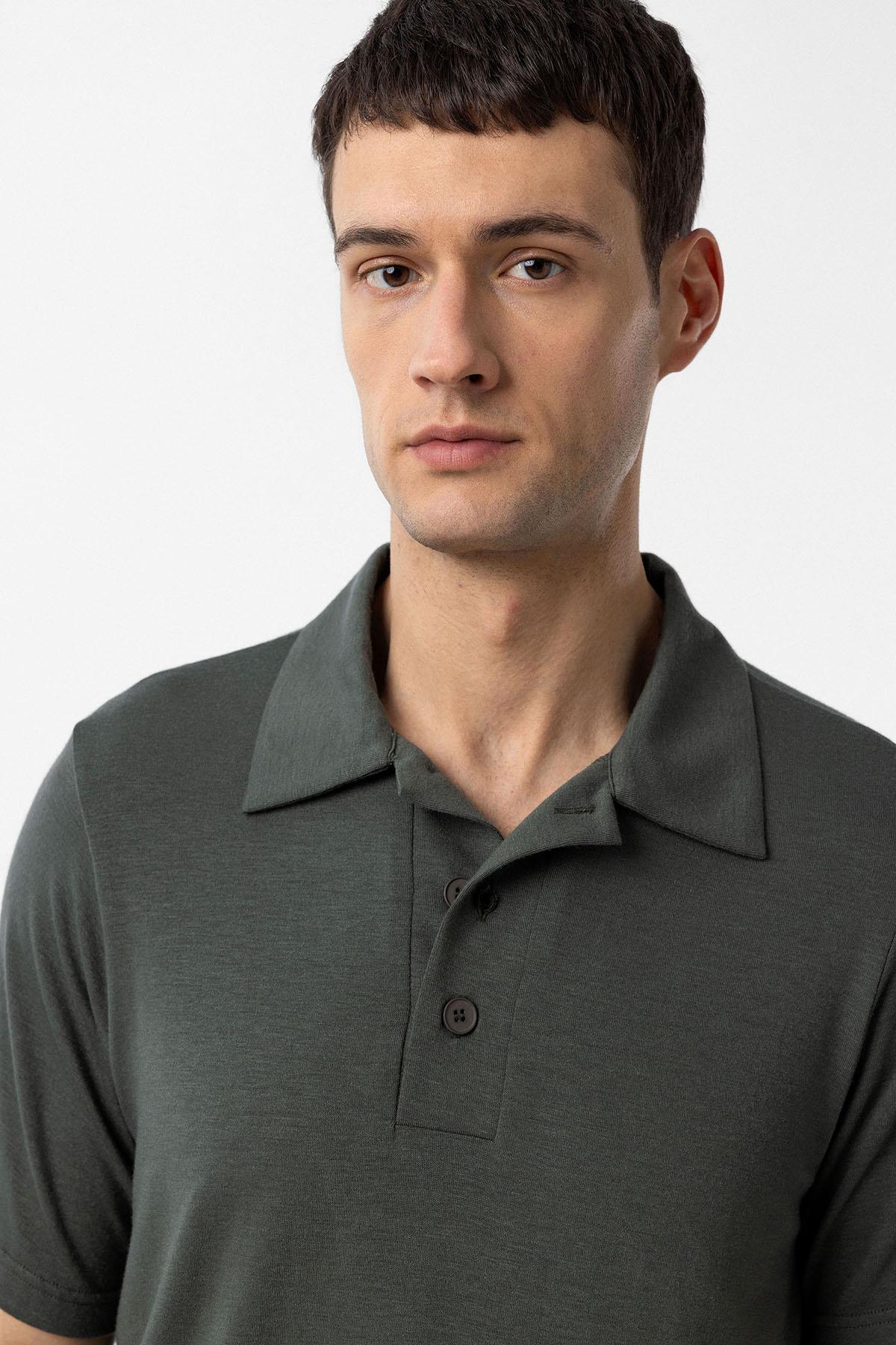 Antioch-Haki Regular Fit Polo Yaka Erkek T Shirt-T-Shirts-4-Milagron.com