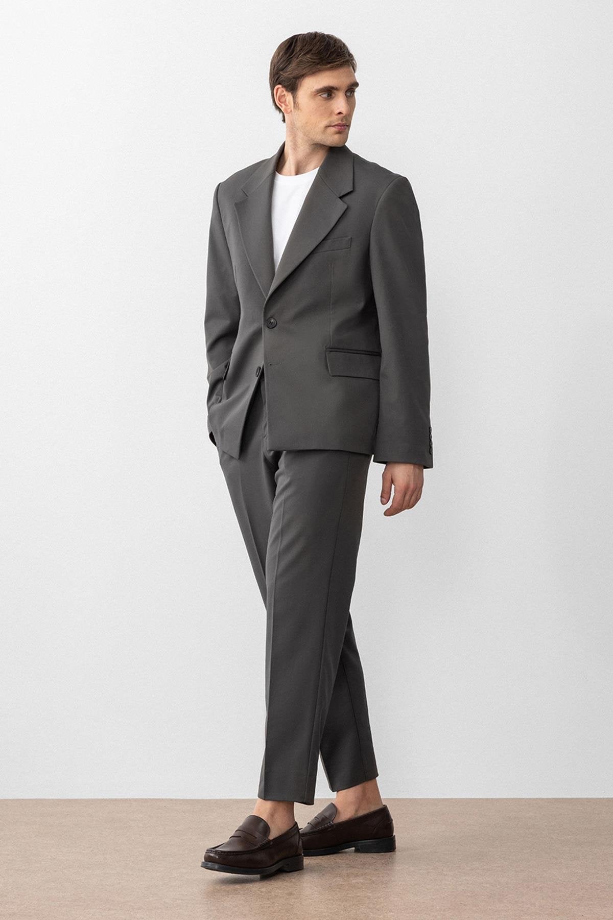 Antioch-Haki Relax Fit Erkek Blazer Ceket-Ceket-1-Milagron.com