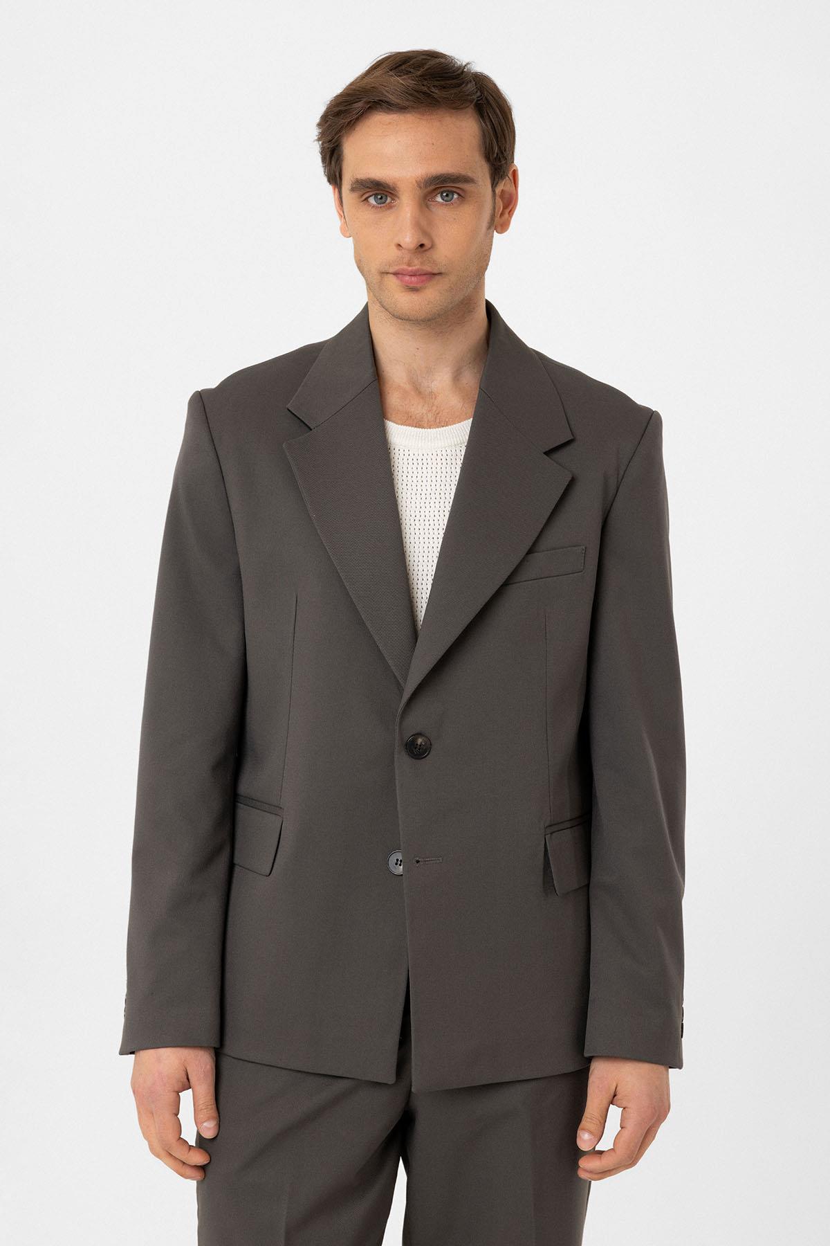 Antioch-Haki Relax Fit Erkek Blazer Ceket-Ceket-3-Milagron.com