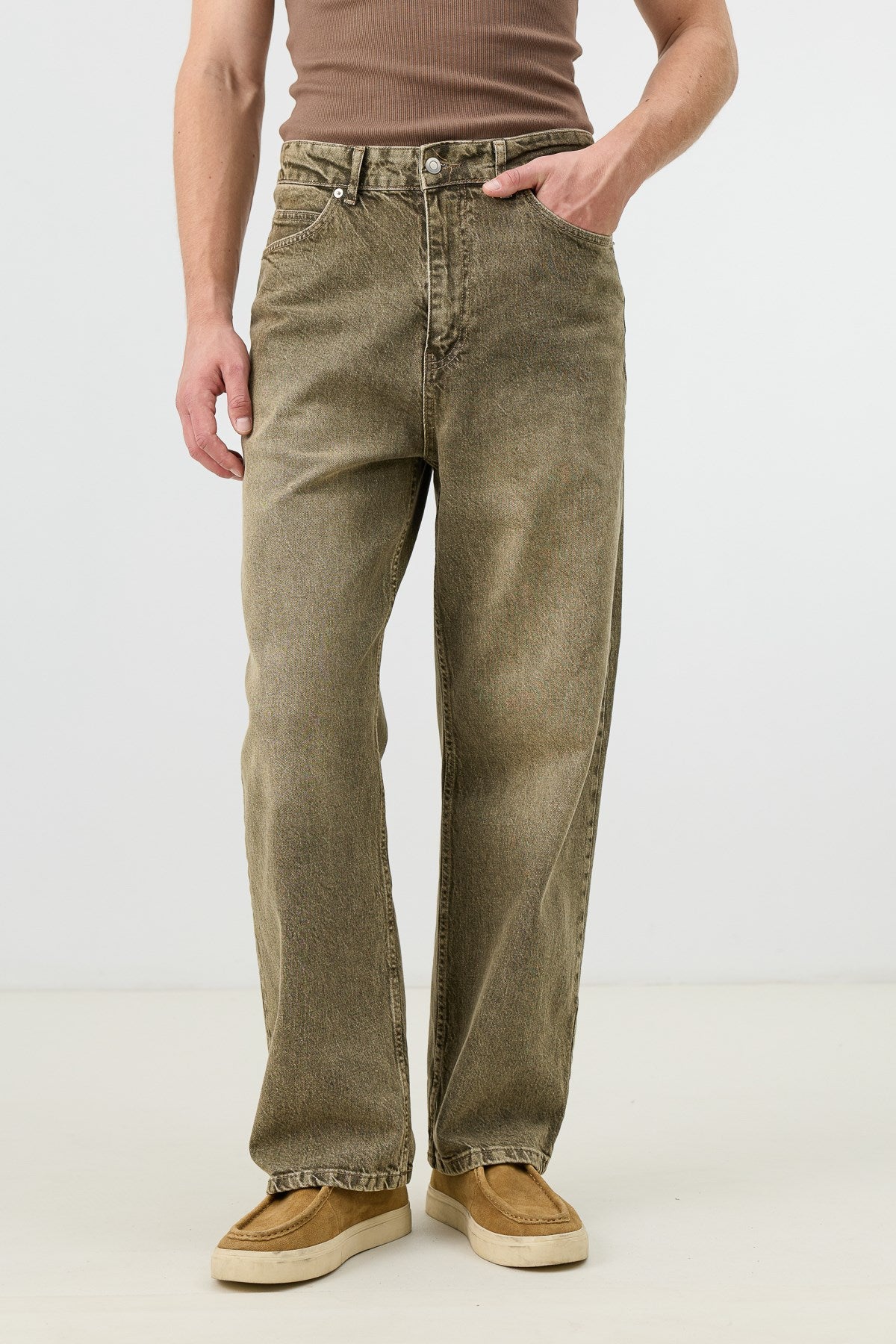 Antioch Haki Relax Fit Erkek Jean