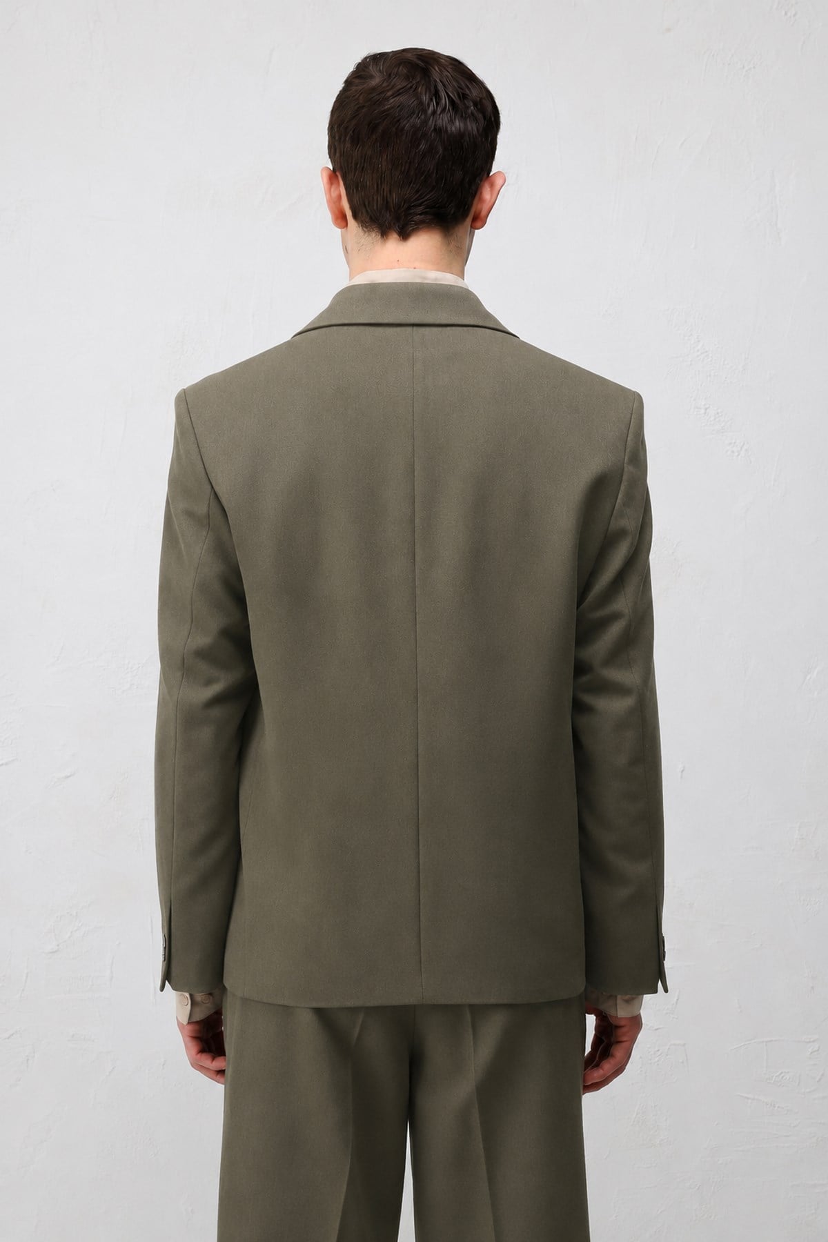Antioch Haki Relax Fit Kruvaze Erkek Blazer Ceket