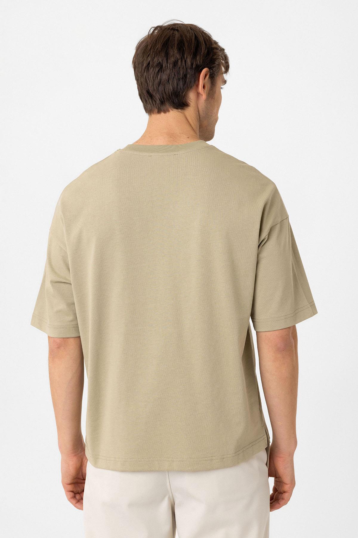 Antioch-Haki Relaxed Basic Erkek T Shirt-T-Shirts-5-Milagron.com