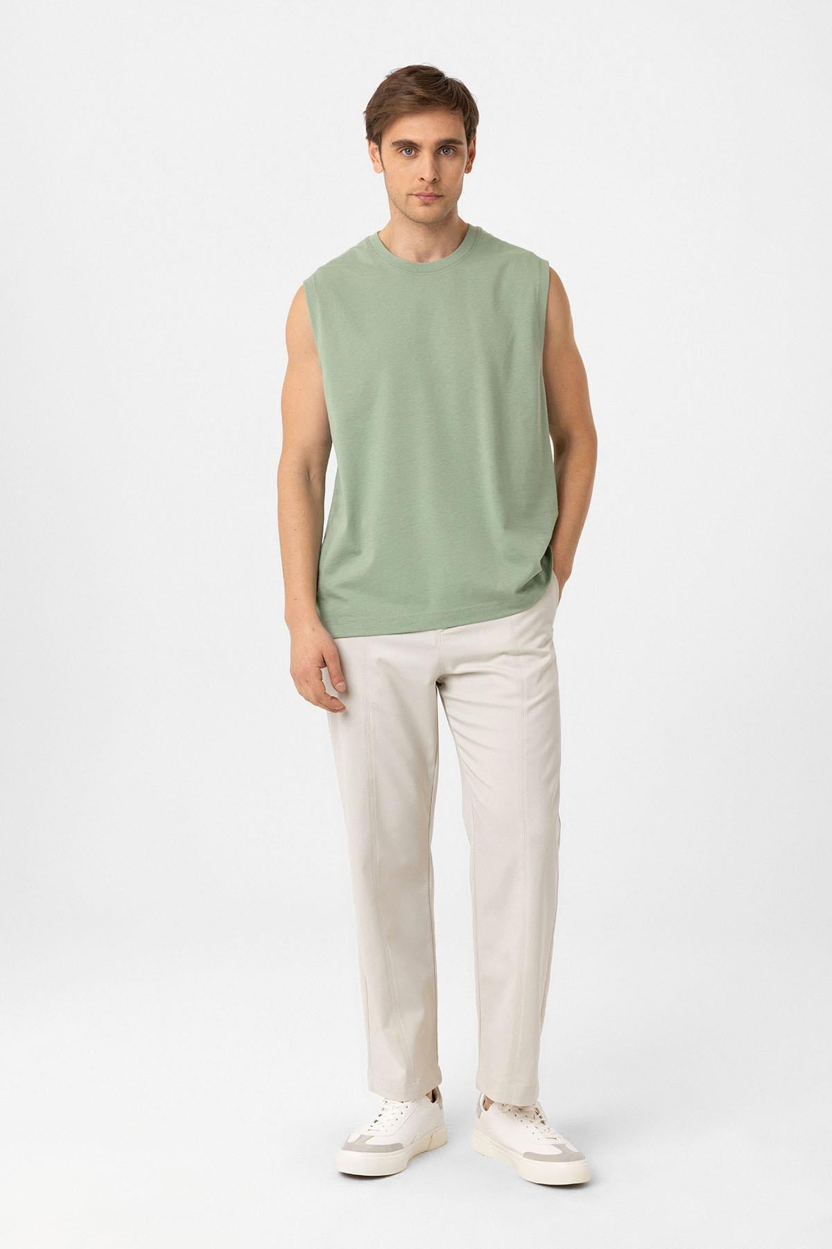 Antioch Haki Relaxed Fit Erkek Kolsuz T-Shirt
