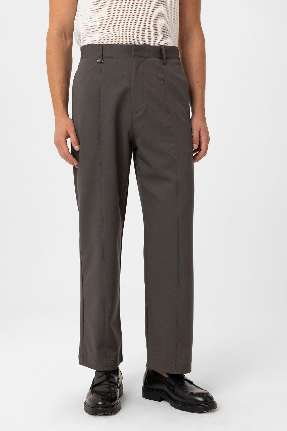 Antioch-Haki Straight Fit Erkek Pantolon-Kumaş Pantolon-1-Milagron.com