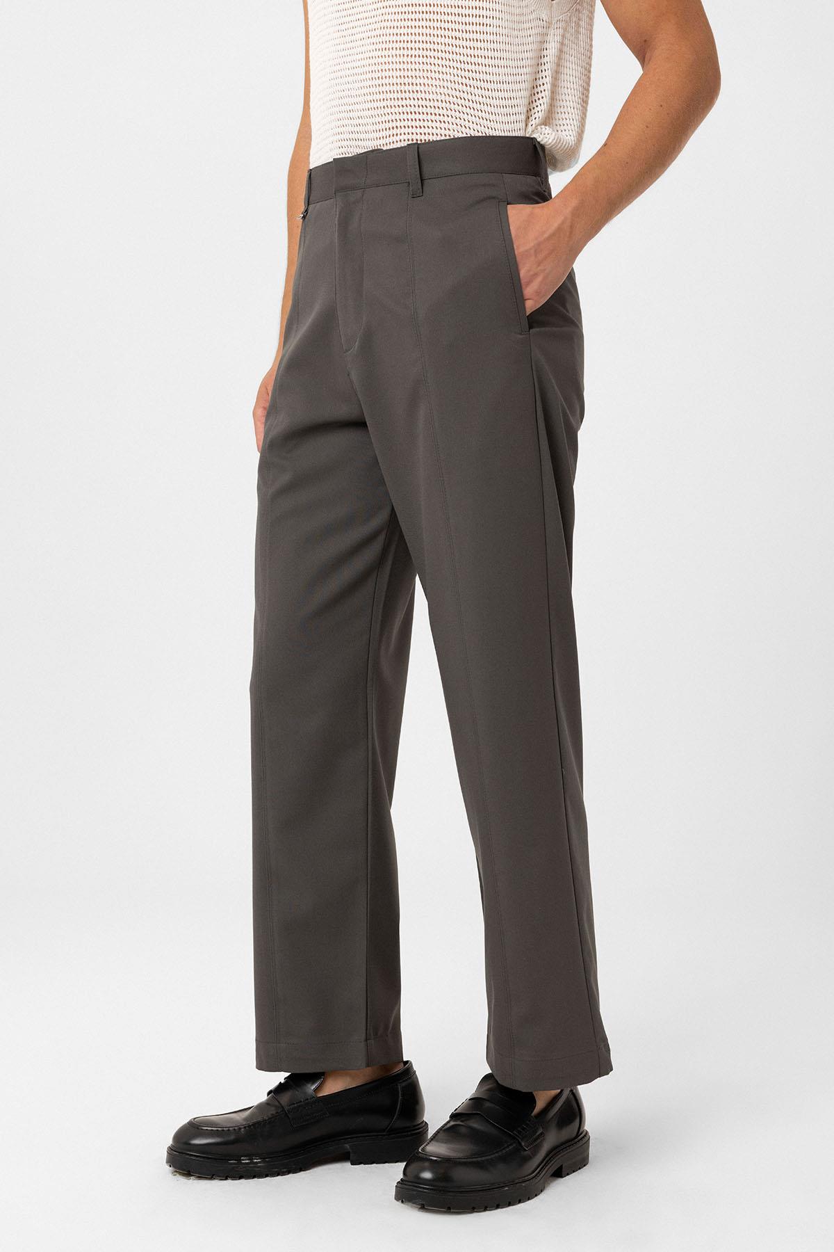 Antioch-Haki Straight Fit Erkek Pantolon-Kumaş Pantolon-3-Milagron.com