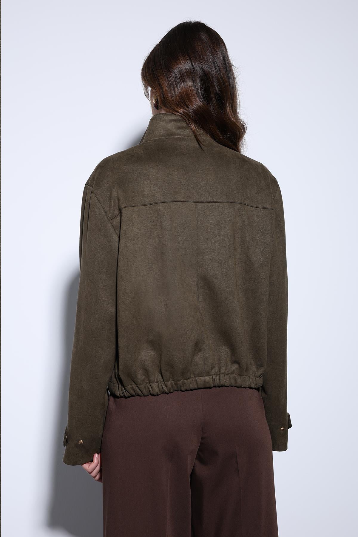 Antioch-Haki Süet Bomber Ceket-Ceket-6-Milagron.com